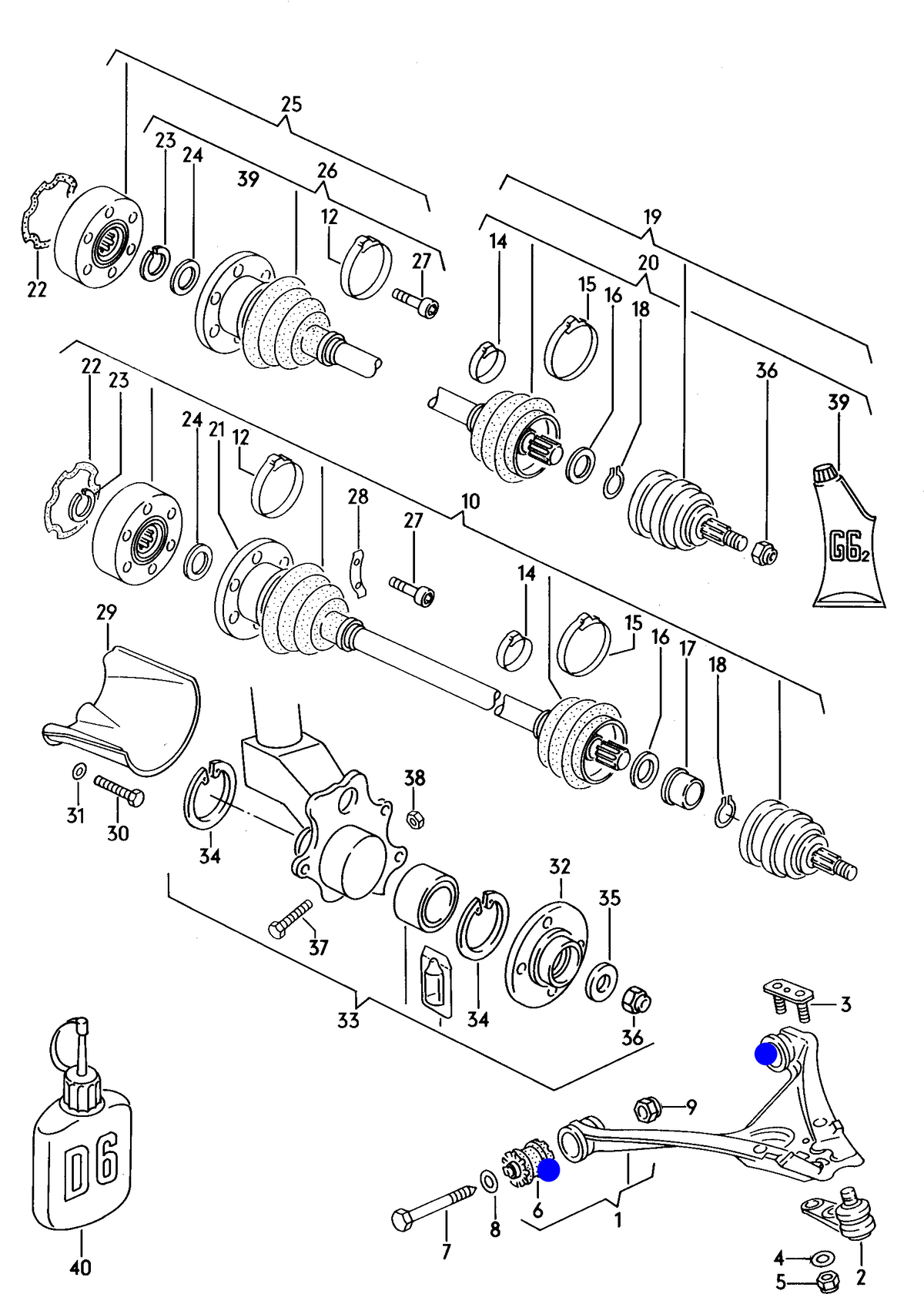 104305 Febi Wishbone bush Front/Rear Audi 90 / 20v / S2