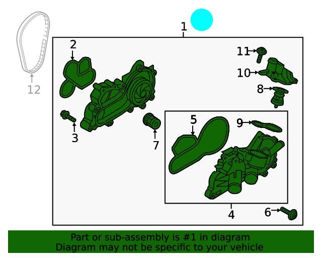 116424 Genuine Coolant pump & coolant regulator, thermostat, petrol eng. 1.0ltr CHZL PR:TJ4,T6P / 1.2ltr. CHYA,CHYB CJZC,CJZD / 1,6ltr CWVA,CWVB