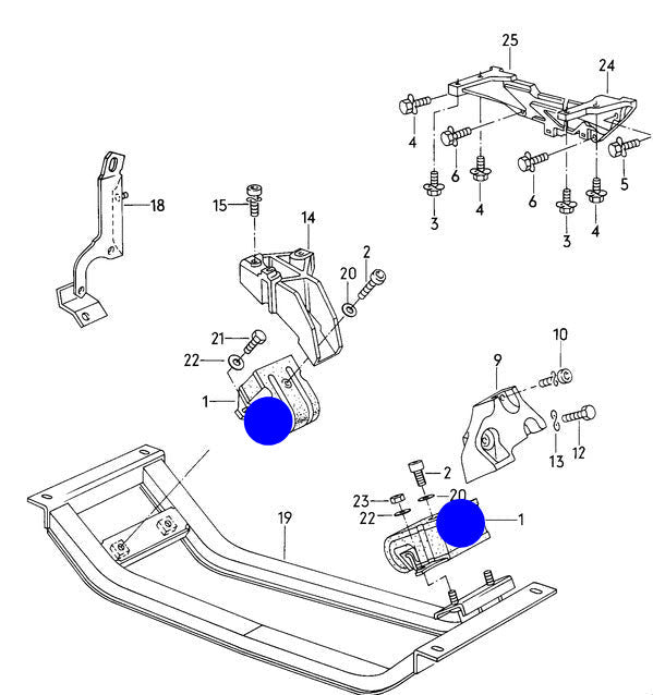 103338 GENUINE LH/RH ENGINE MOUNTING VW LT VAN 76>96 DL,HS,1E