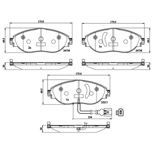 115177 ADL Front Brake Pad Set VAG 2010> PR-1LA,1LW,1LX