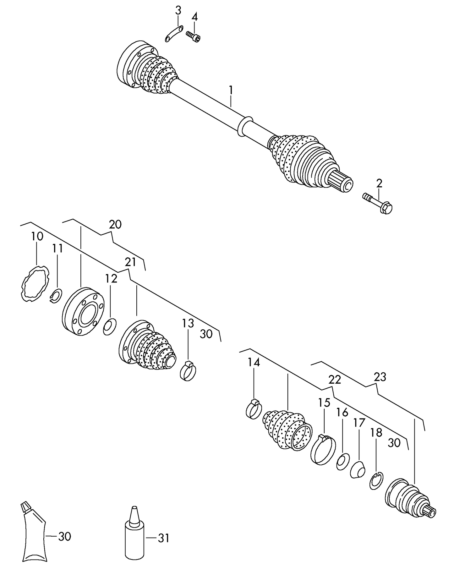 115311 GKN Inner C/V/Joint Kit Various VAG 04>for 5 speed manual transmission FWD BKC,BLS,BRU, BXE,BXF