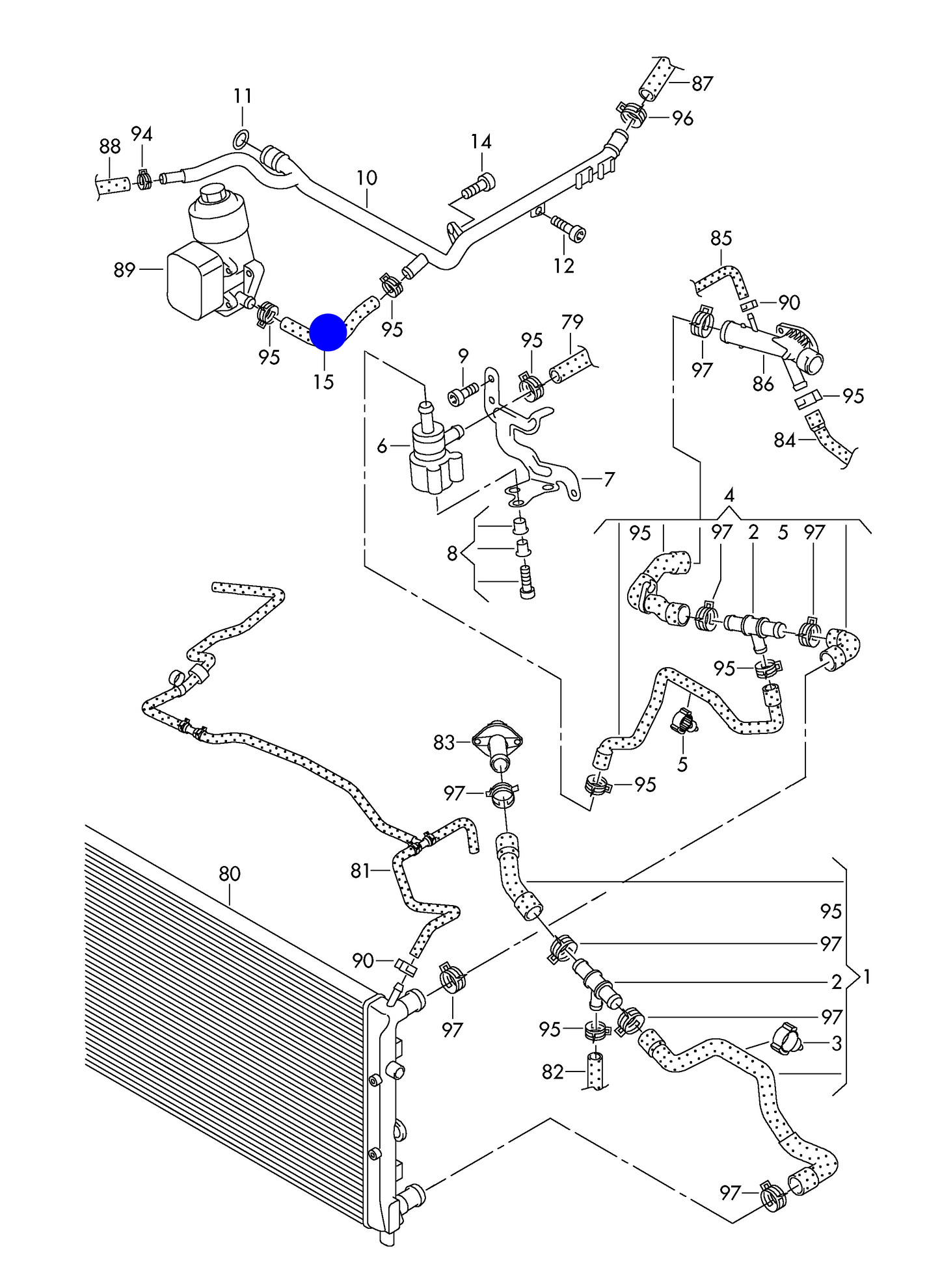 167966 Metzger Coolant hose from water pipe to oil cooler