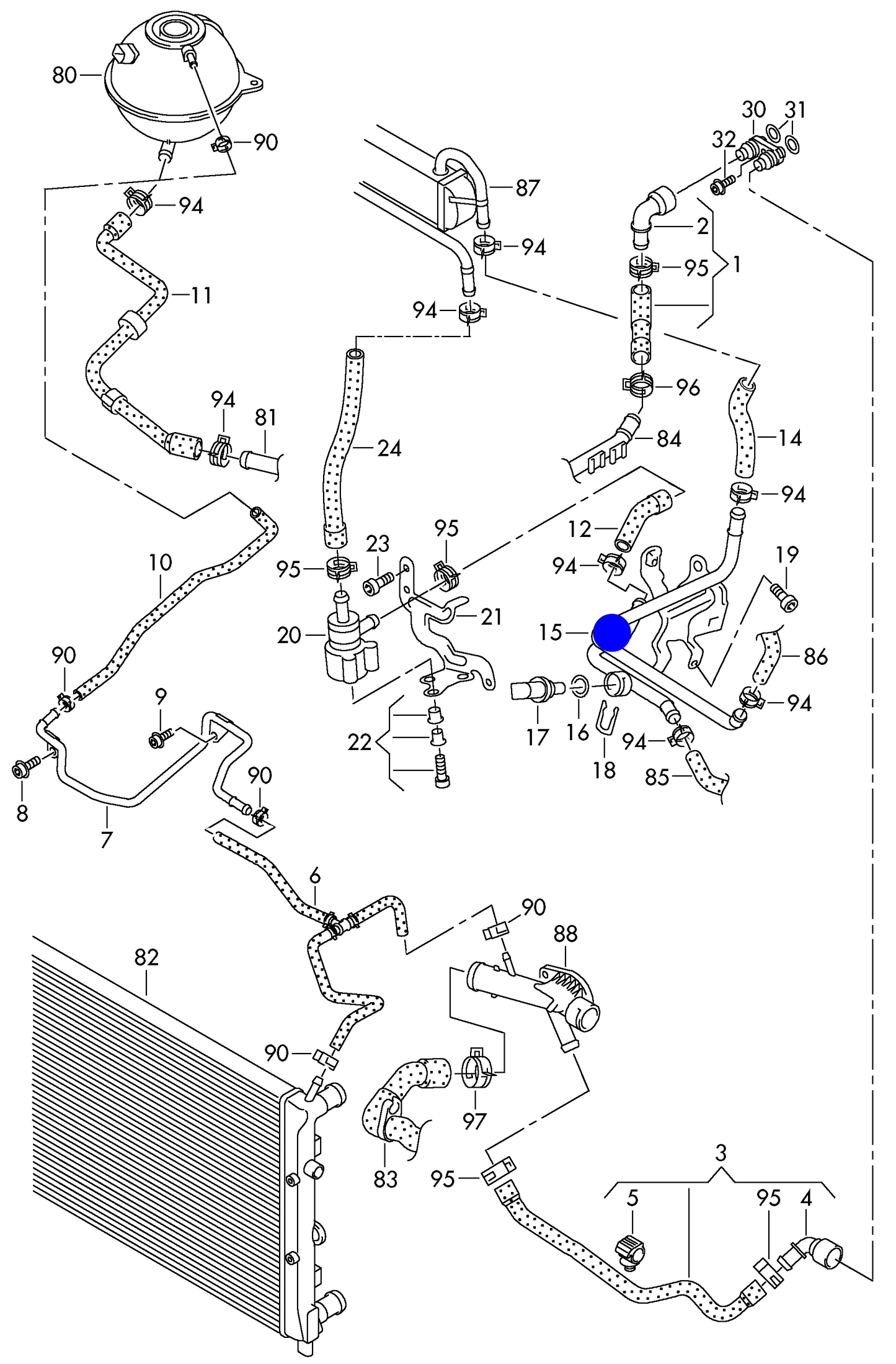 130146 Metzger (54230) Metal coolant pipe from coupling piece to auxiliary water pump, from EGR cooler to connecting piece 1.2 ltr. 3-cylinder diesel eng.+ CFWA