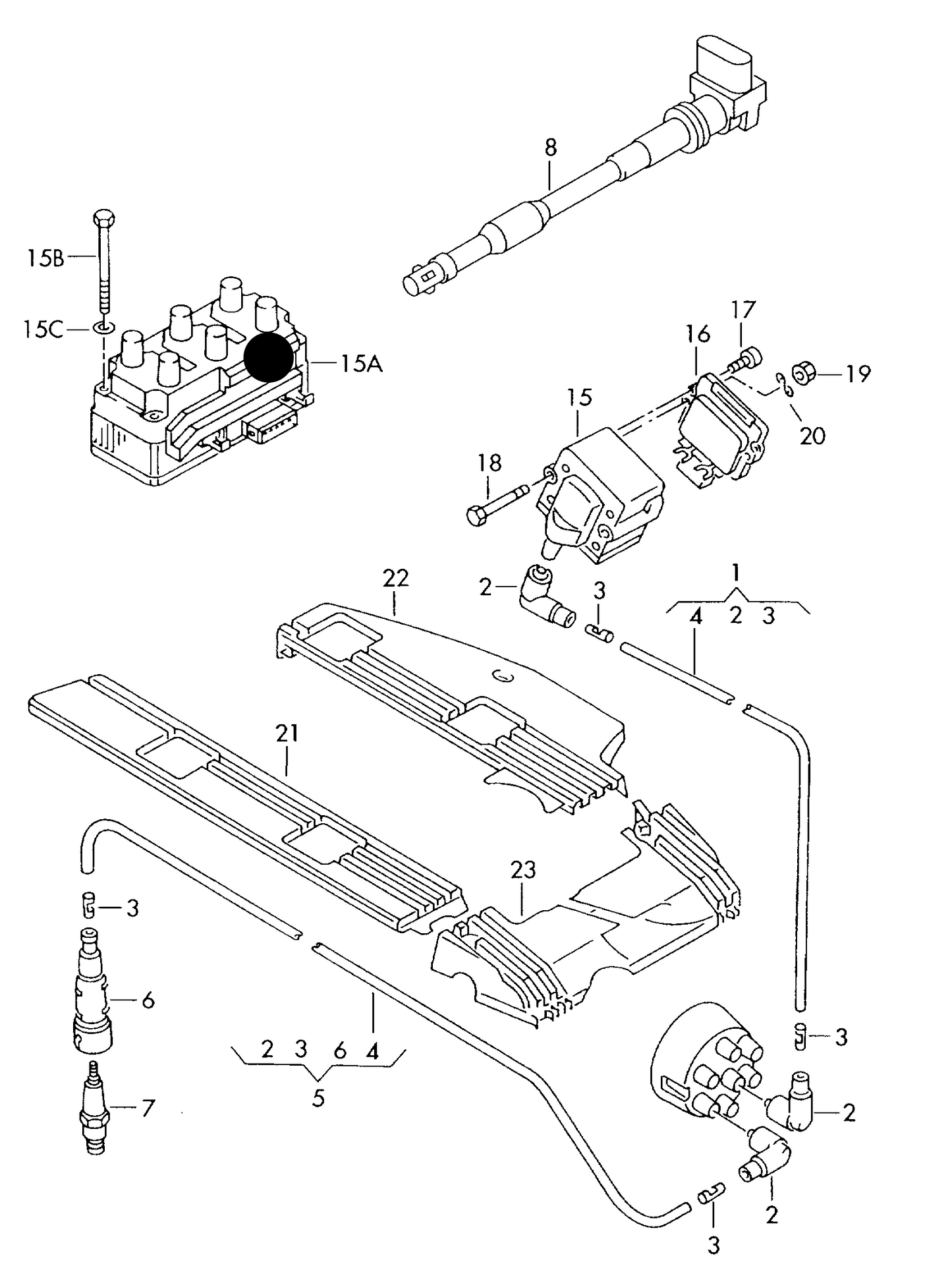 108957 Hella 5pin 'Square Plug version' Ignition Transformer (Coil pack) Volkswagen Golf (MK3) 1995>1998, Golf (MK3) estate 1993>1999, Passat 1992>1997, Sharan 1996>2000, Volkswagen Transporter T4 V6 1996>2003, BENTLEY, LAMBORGHINI