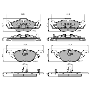 205-780 Drivetech Front brake pads Astra G (256mm discs)