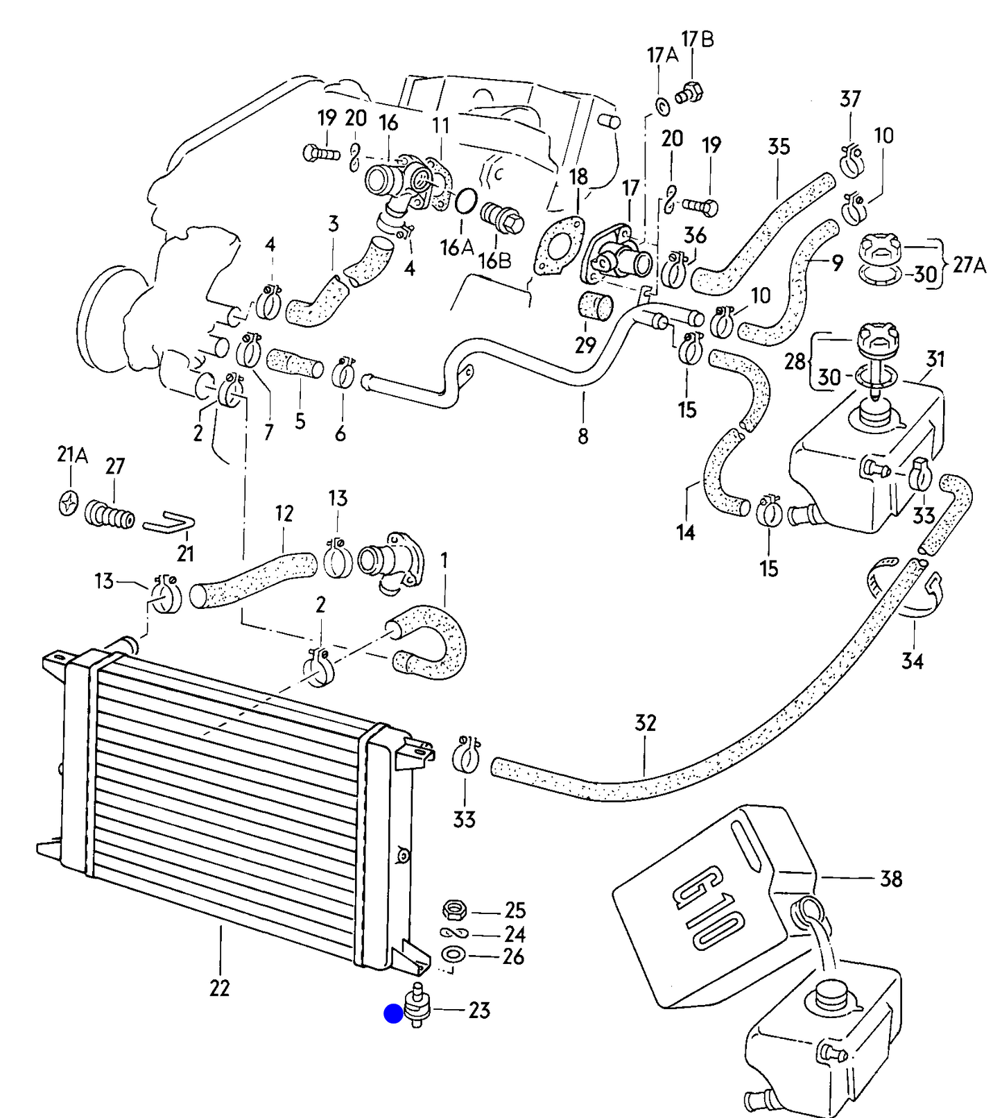 102573 Radiator Fuel Pump Mount: Golf Mk1 (1975-1983), Caddy Mk1 (1983-1992), Polo Mk1/2 (1975-1990)