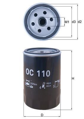 401006 Mahle Oil Filter Ford/MERCEDES-BENZ