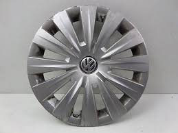 (2) 5G0-601-147 YTI Genuine (USED) VW Hub cap Silver/chrome/black ''Contact VWS before ordering''