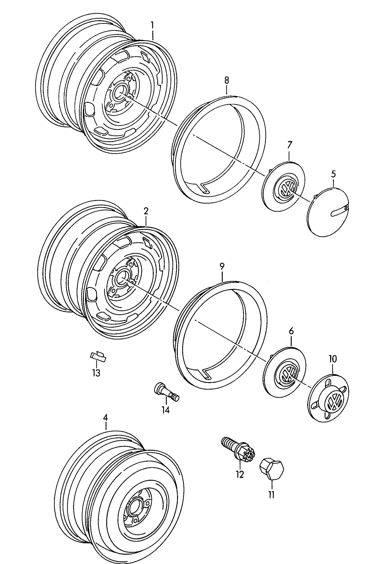 601-010 G3 Steel wheel/bolts