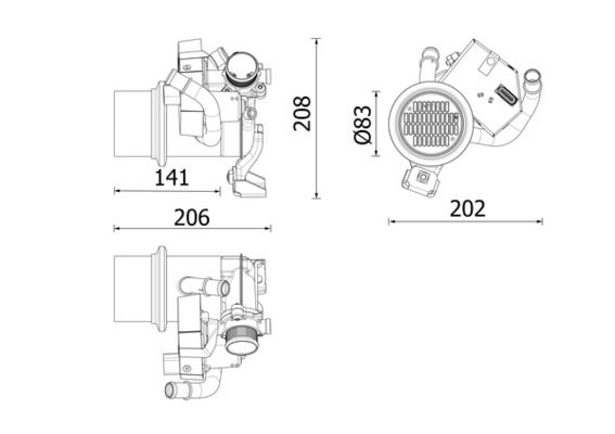 88729 Cooler for exhaust gas recuperation with control flap