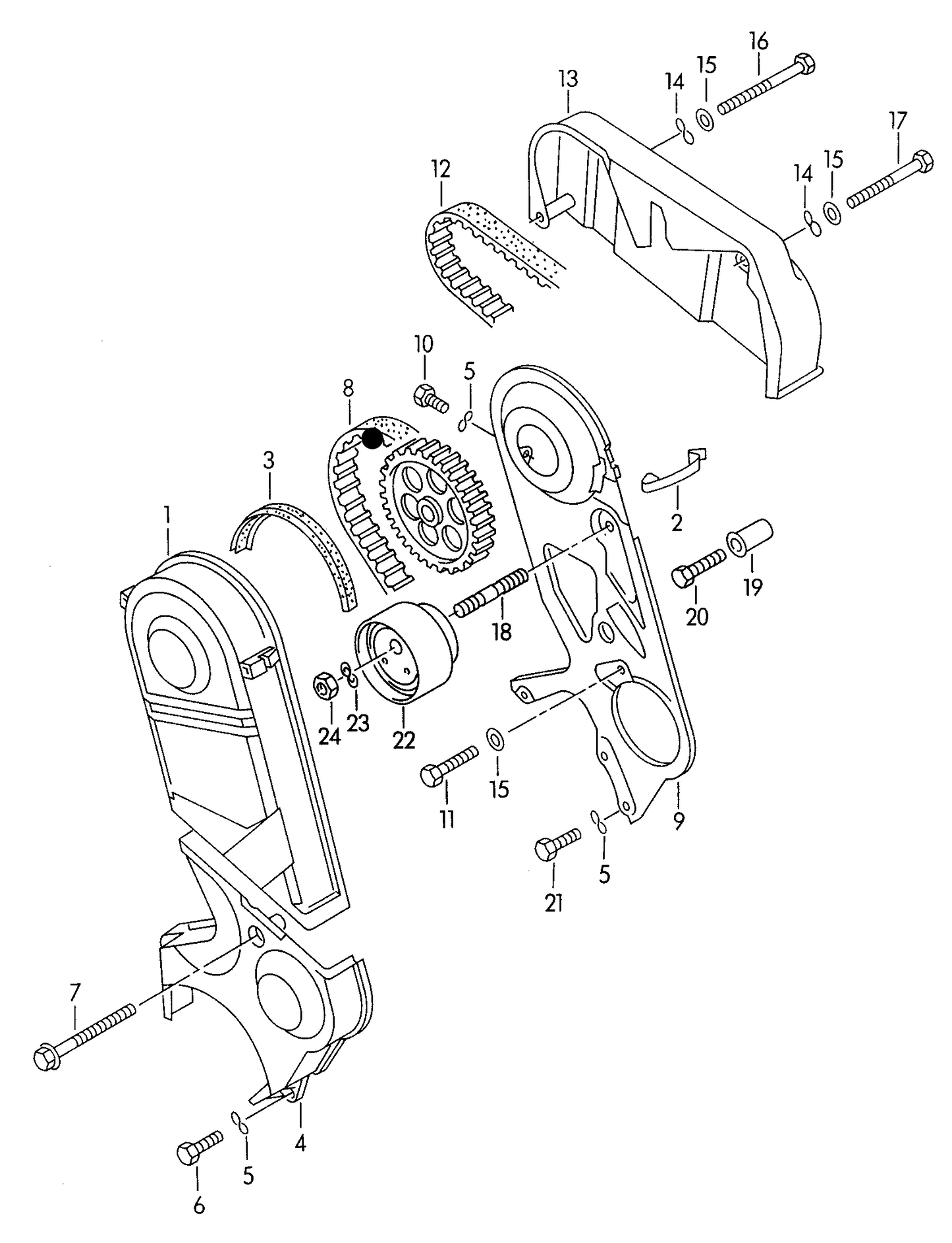 (8) 101571 OPTIBELT Timing Belt 2.5TDI AAT;ABP 124 teeth
