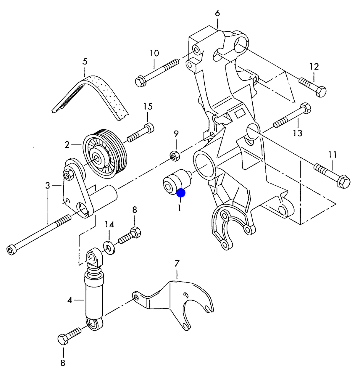 109619 Febi Viscous Fan Bearing>Alt Bracket 1.9 diesel eng.+ AJM,ATJ,AVB