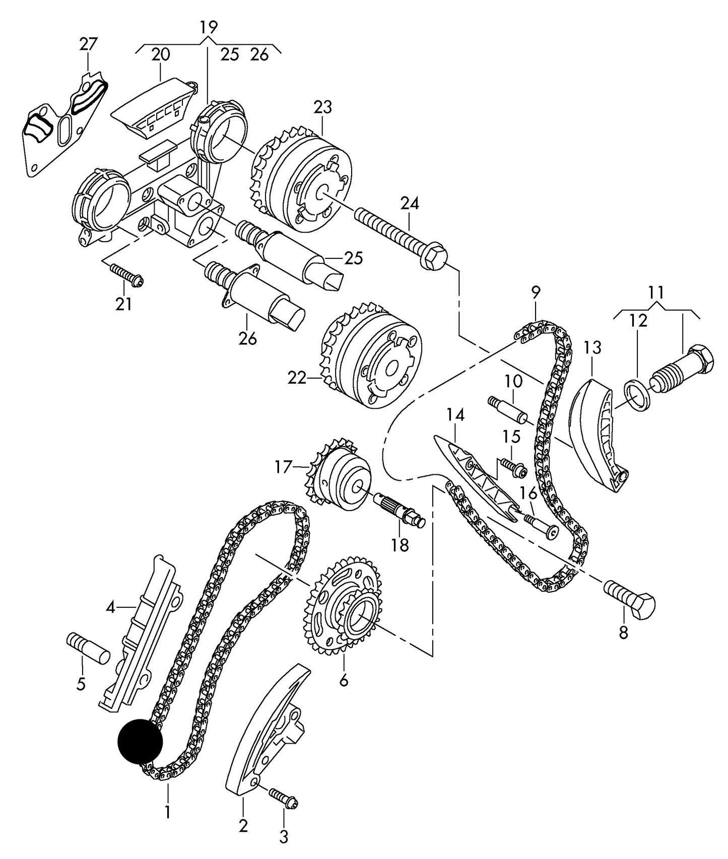 108707 Timing Chain>Lower Intermediate V5/V6/V8 ‘please contact VWS for availability before ordering’