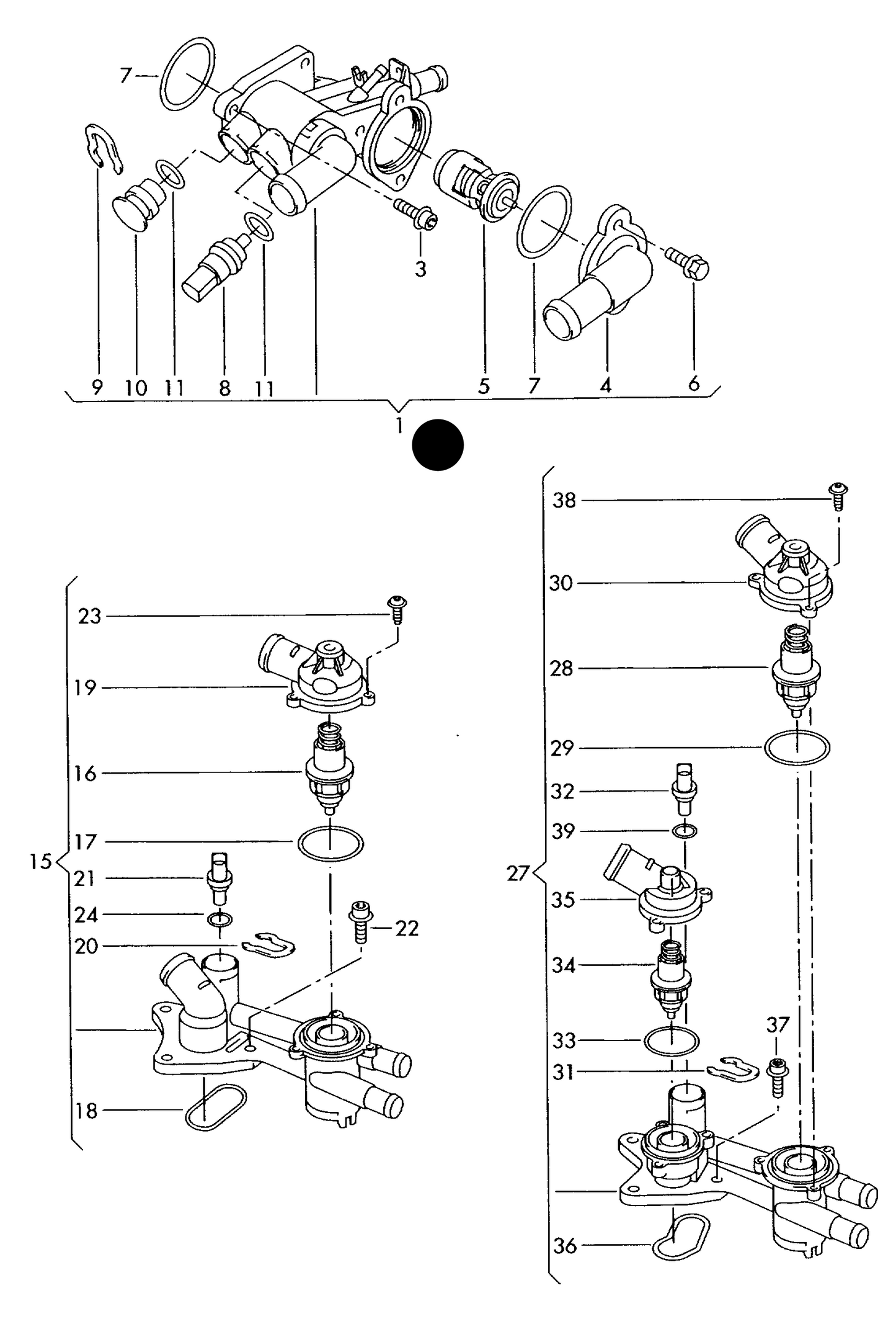 110351 Thermostat & Housing 1.4ltr. 4-cylinder+ BBY,BBZ,BKY