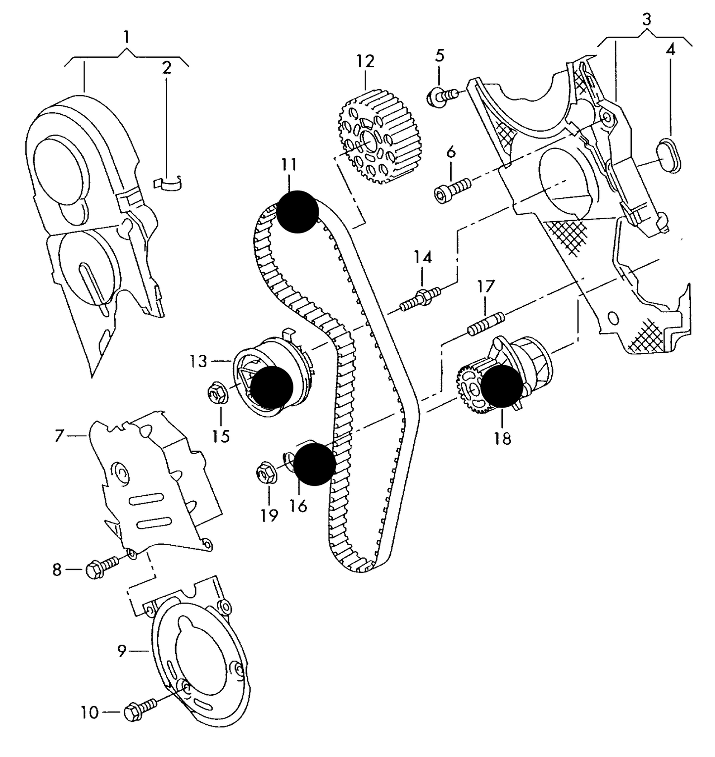 114373KP2 INA Cambelt Kit & Water Pump 1.6/2.0TDI 'CR' 16V 2008>2019 CFFA, CFFB, CFFE, CFGB, CFGC
