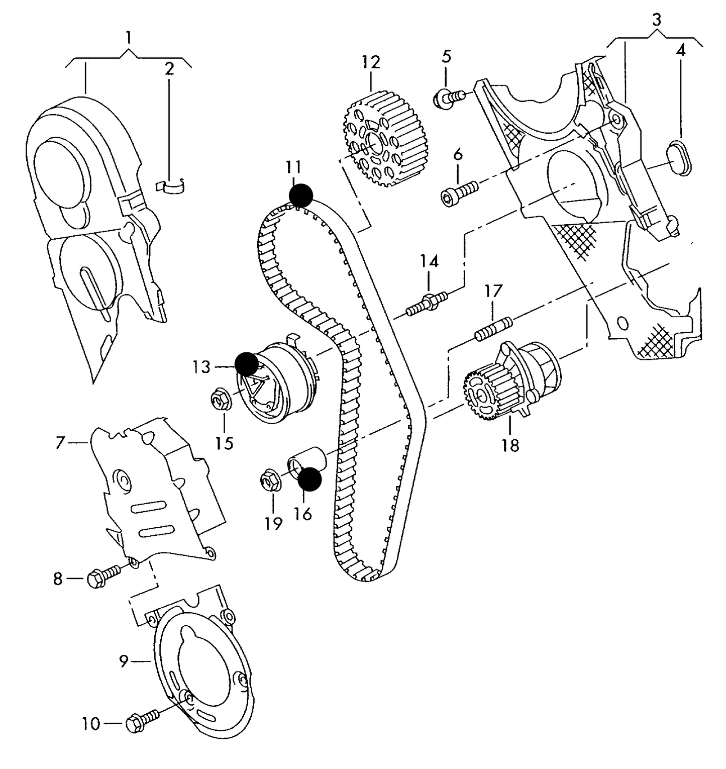 114171 Cambelt Belt Kit '12mm' 2.0TDI 140bhp BVE,BWV,BMA, BKP,BUZ,BMR 3C-7-000 001>>/ AZV,BKD F 1T-6-185 467>>*