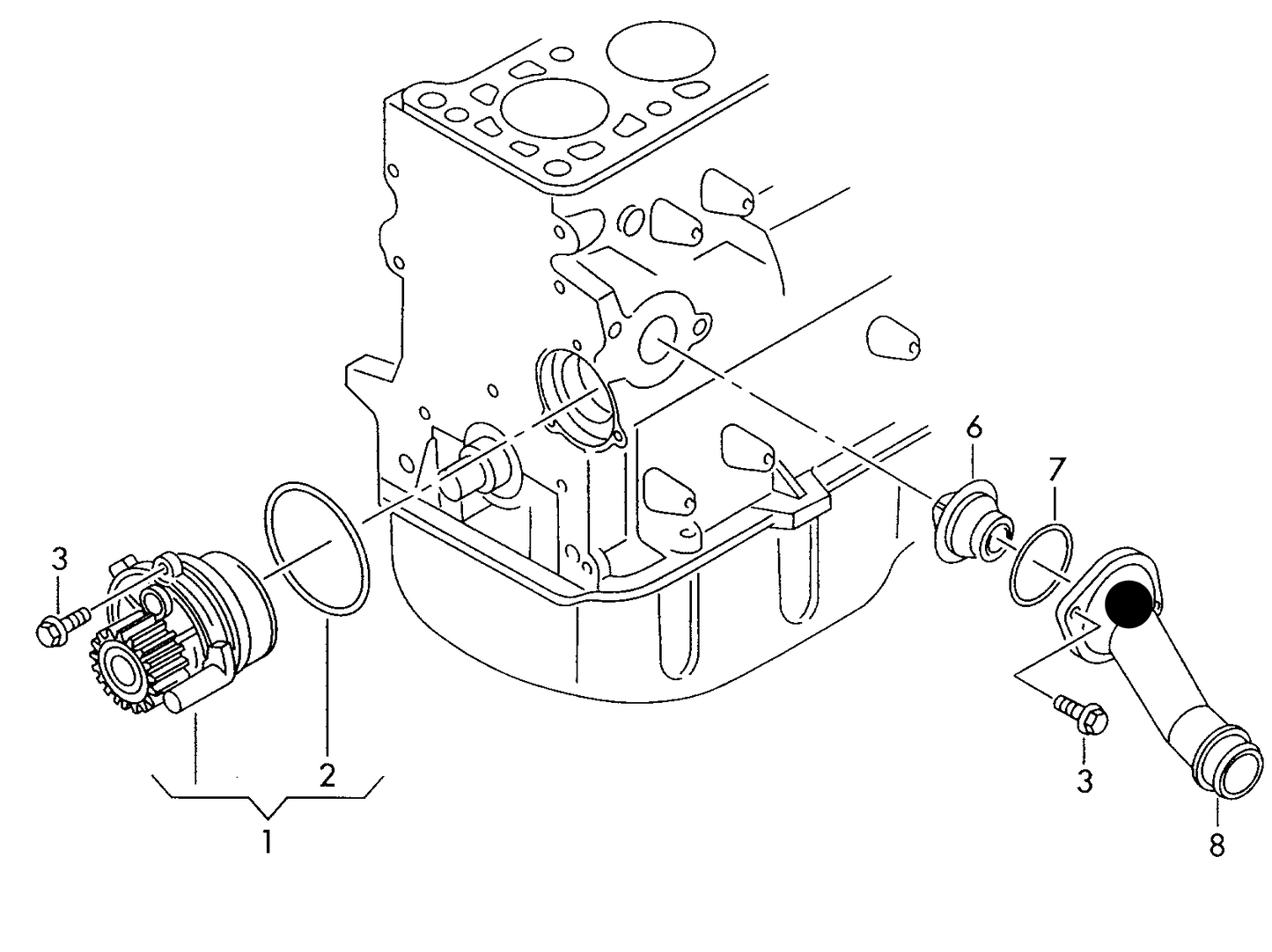 109791 COOLANT FLANGE>THERMOSTAT 1.9tdi AJM,AUY,ATD, T5 1.9D AXB,AXC,BRR, BRS 'When out of stock-can use 108189'
