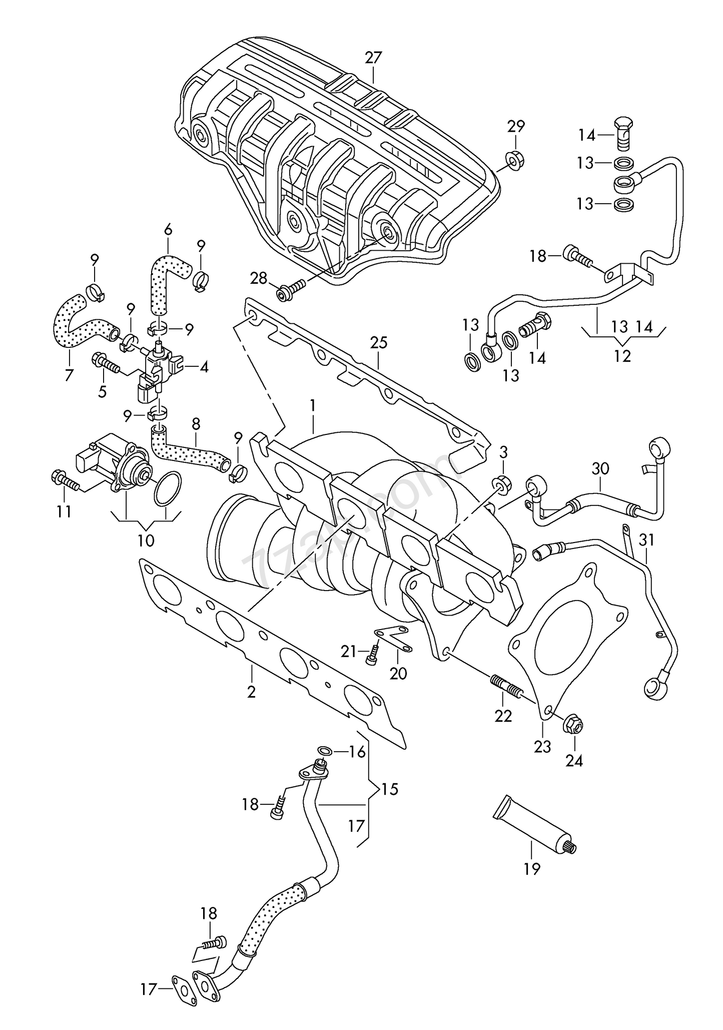 171460 PIERBURG Diverter Valve 'N249' petrol eng.+ BLG,BMY 1.4ltr.