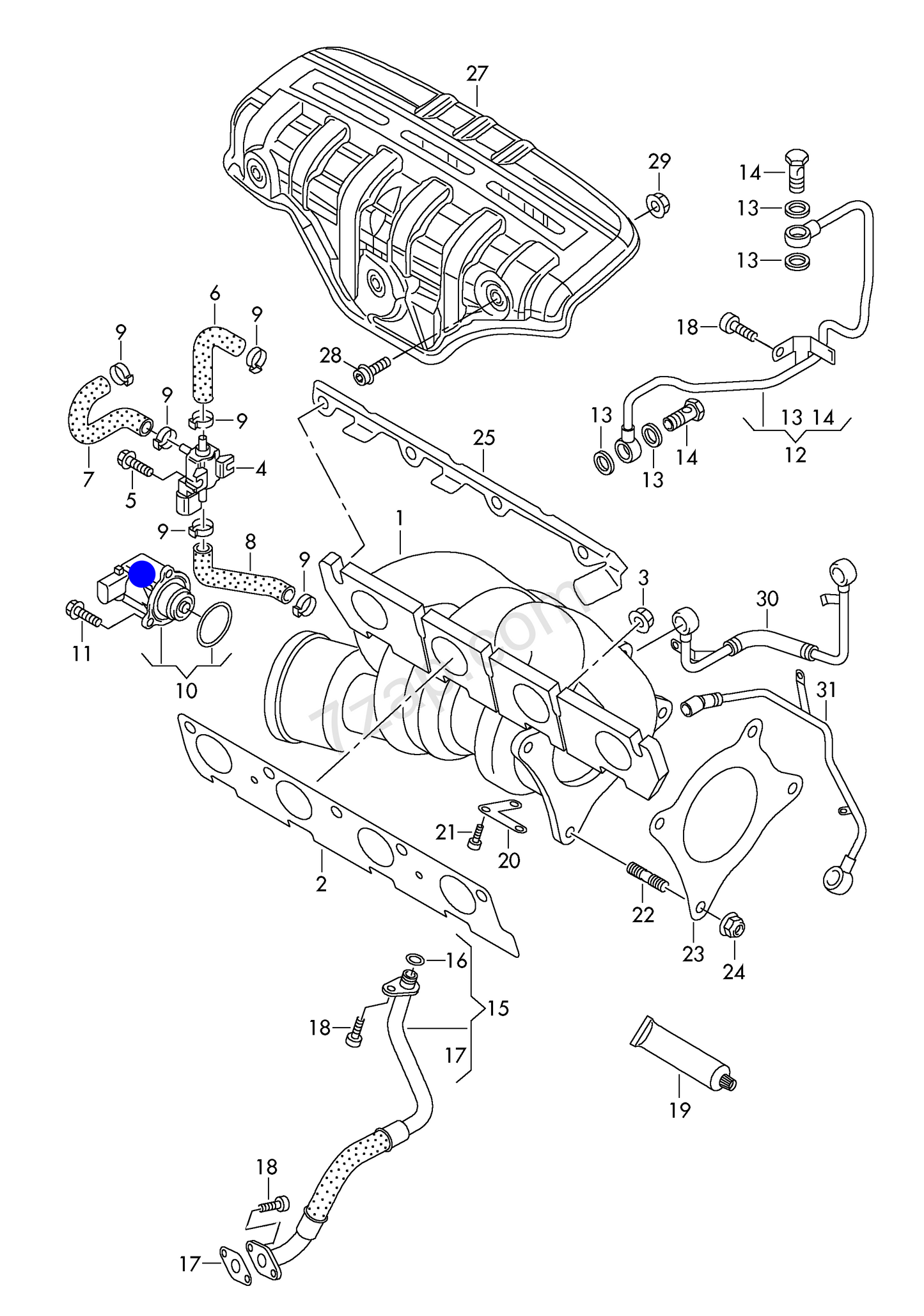 171460 Pierburg Diverter Valve 'N249' petrol eng.+ BLG,BMY 1.4ltr.