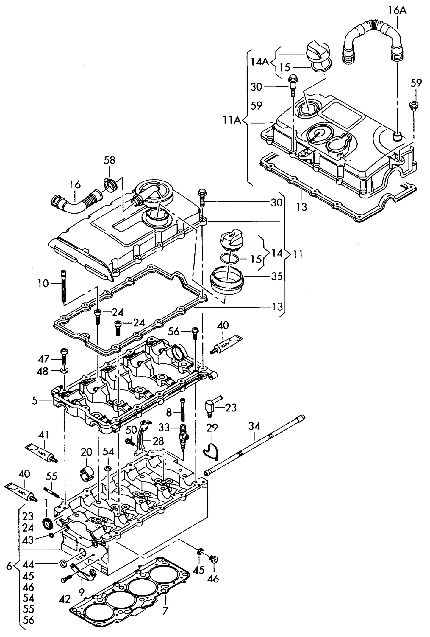 115585 Rocker cover gasket 2.0tdi BMN,BMR,BUZ