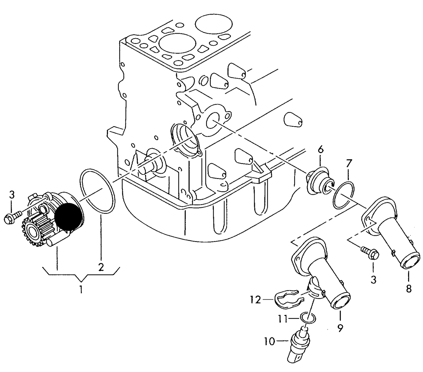 110033 Metal Impeller Water Pump with sealing ring 1.9TDI 130BHP/2.0TDI / A4 8E F >> 8E-6-177 000* F >> 8E-6-800 875* BPW,BKE,BRB