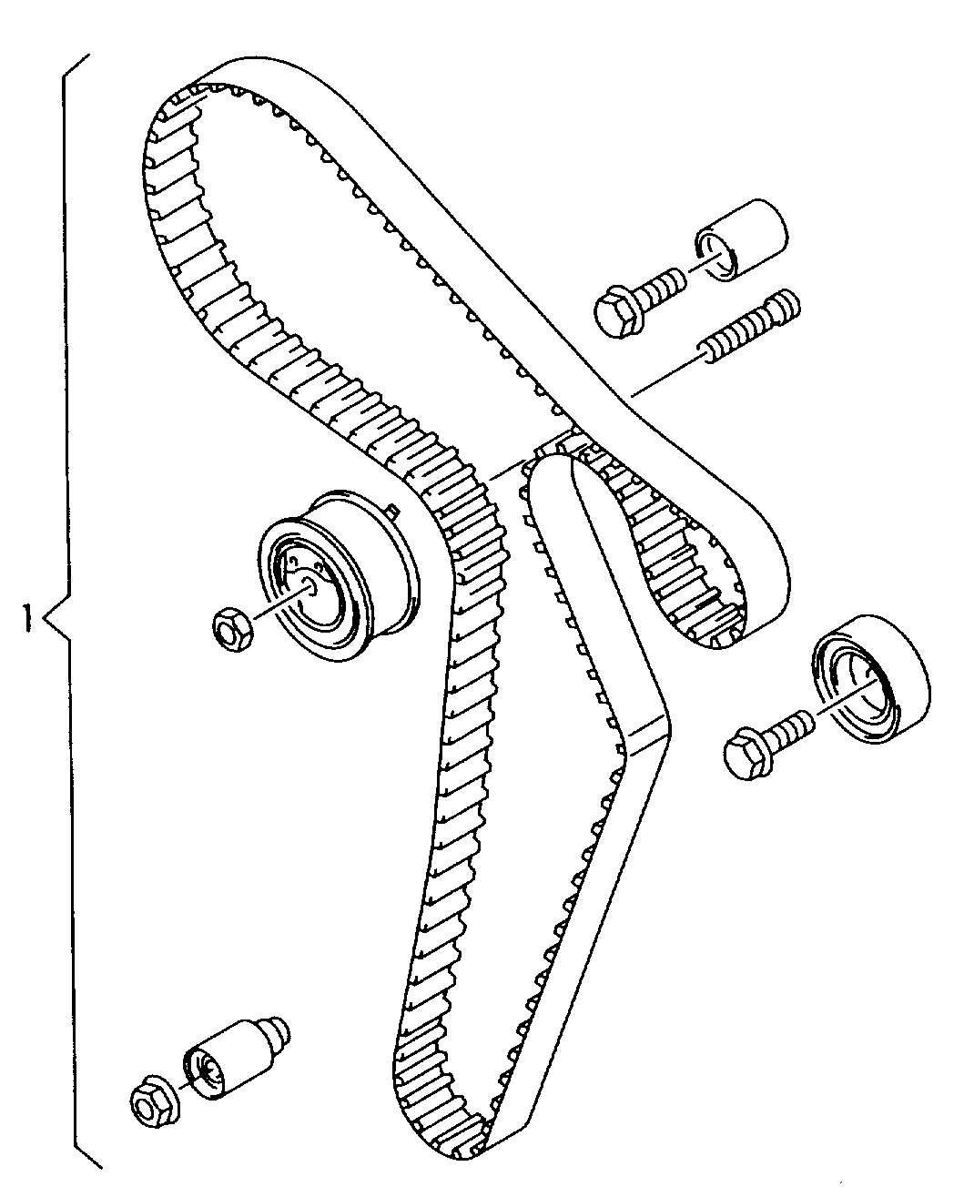 111205 Cambelt Kit '3pc' excl damper Various VAG engines including AWT,AWM,ALT,