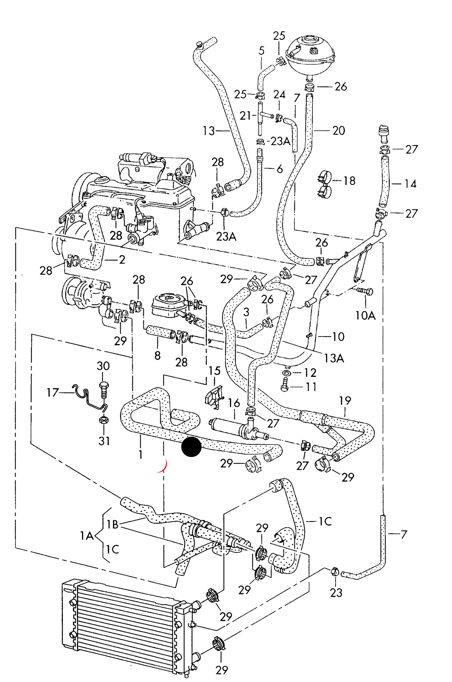 112022 Febi Coolant Hose For Oil Cooler T4 1.9D/1.9TD