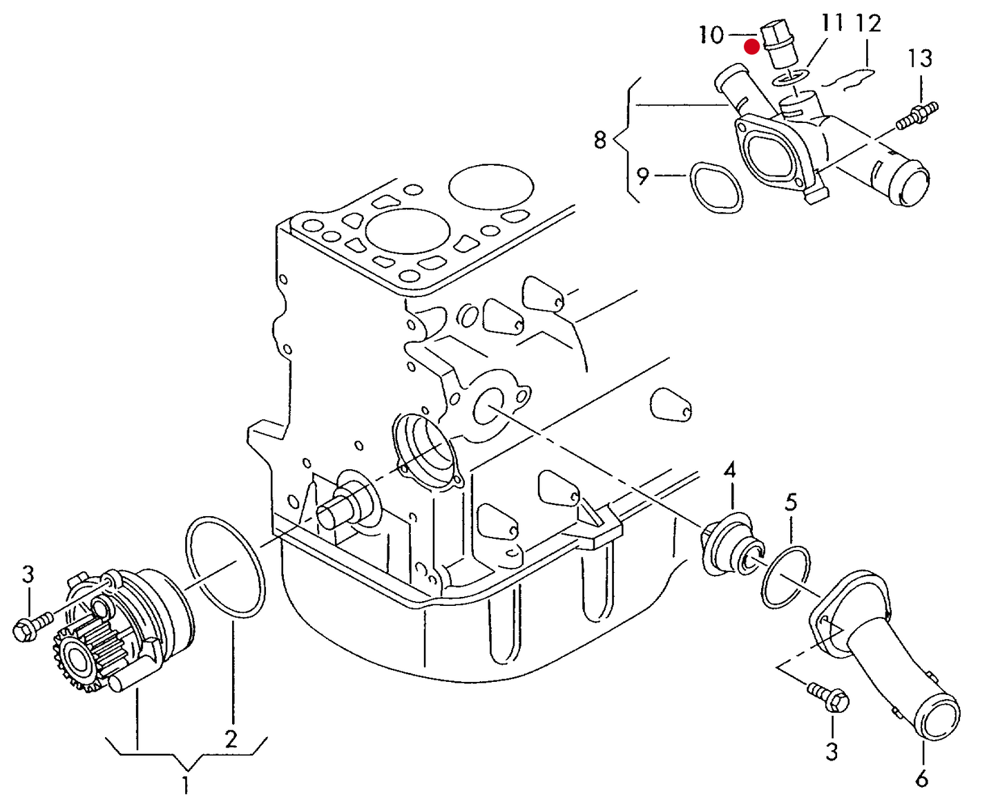 109896 Coolant Temperature Sensor '2pin grey' T5 1.9 AXB,AXC/2.0 AXA
