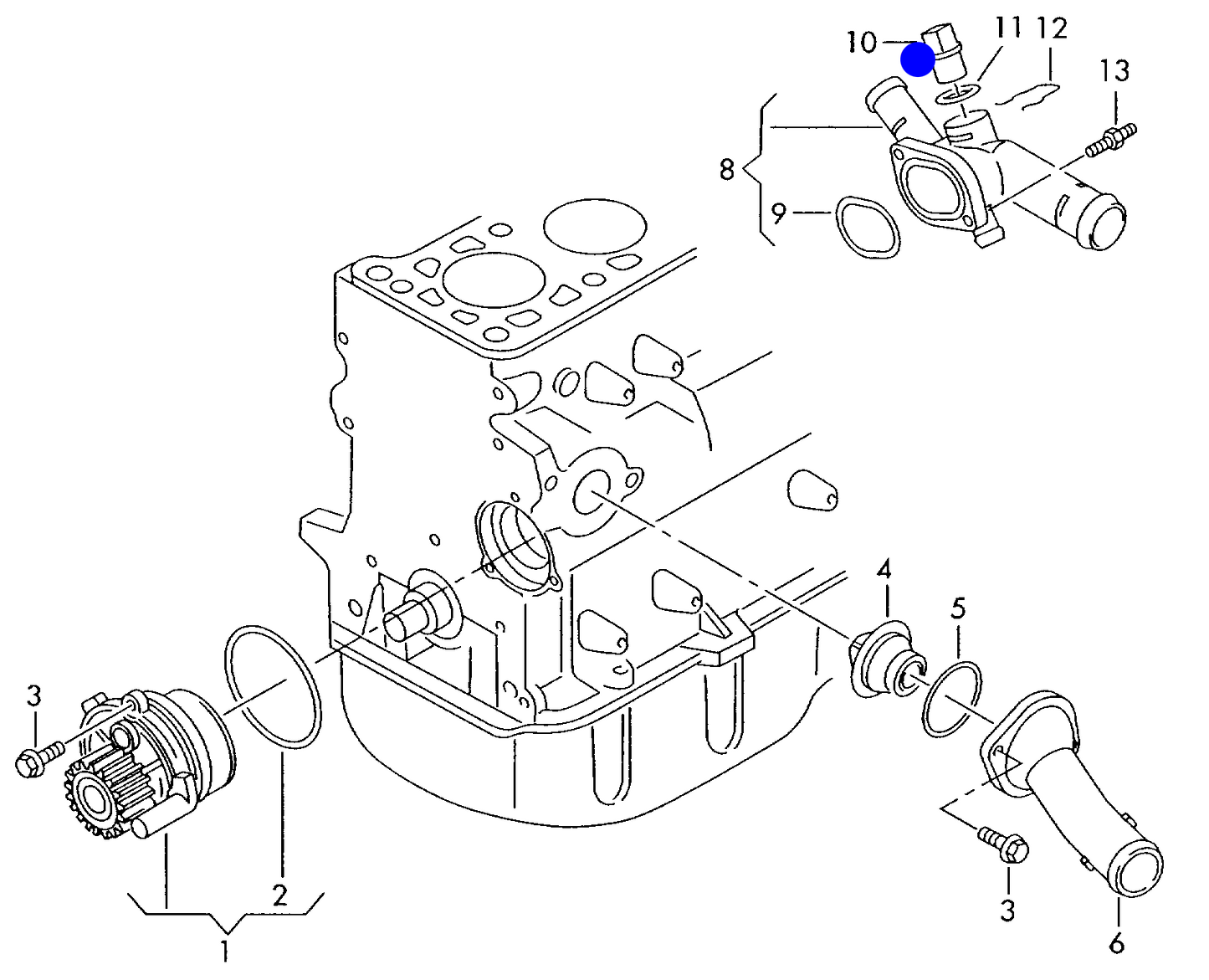 109896 Electrical Cooling System Temperature Sensor '2pin grey' including T5 1.9 AXB,AXC/2.0 AXA