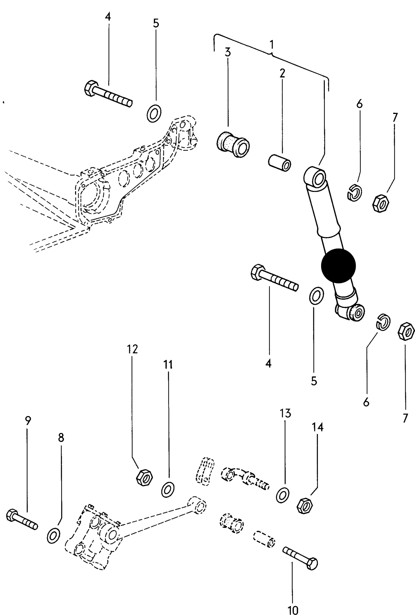 104490 Shock Absorber Oil Filled for IRS 415-265mm: T1 Beetle (1971-1979 1302/1303)