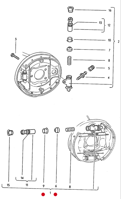 (1) 6-45580 Rear Wheel Brake Cylinder 19.05mm T1 58>65