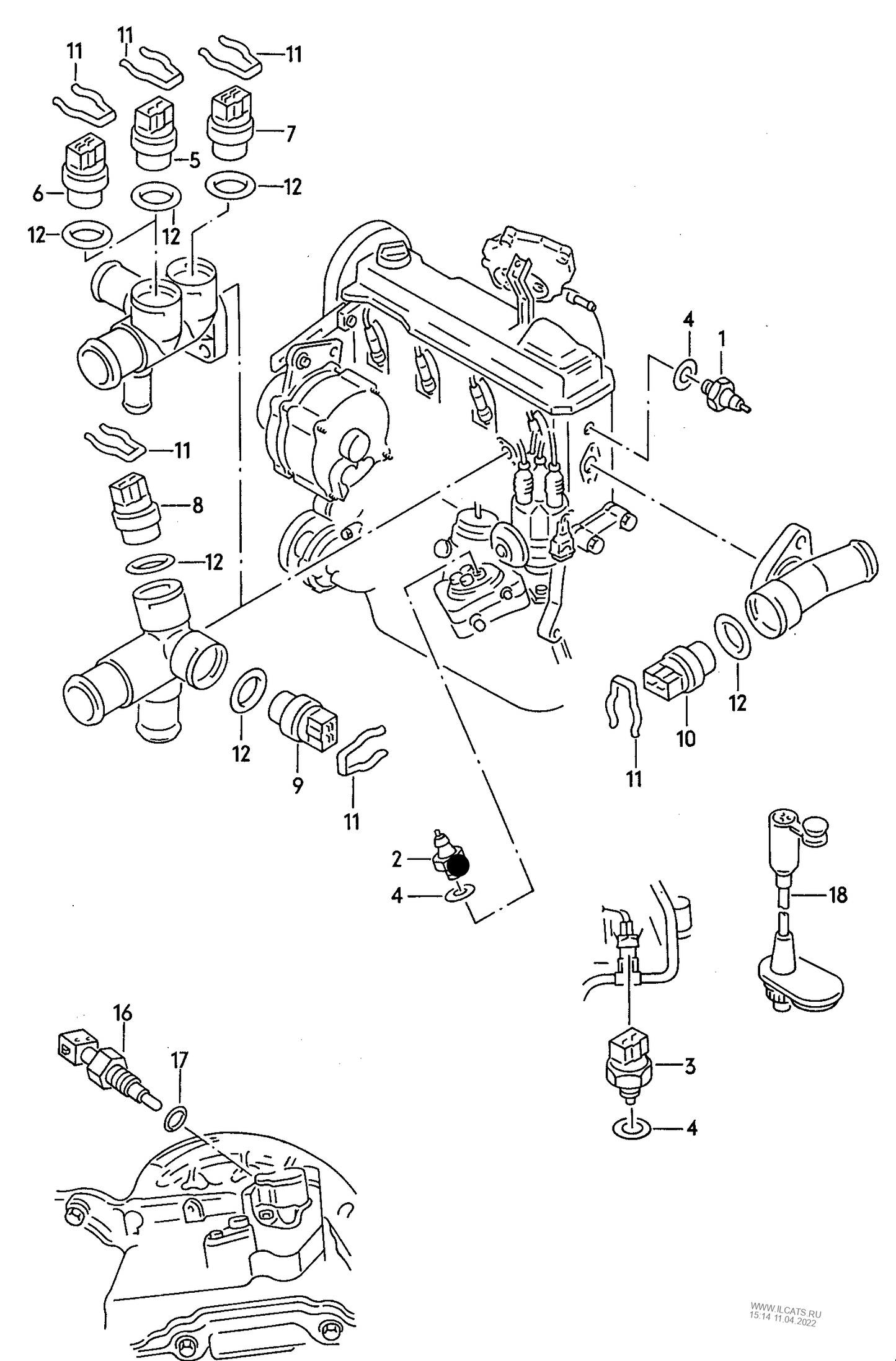 101508 Oil Pressure Switch-1pin GREY 0.75-1.05bar 1.6 ABU