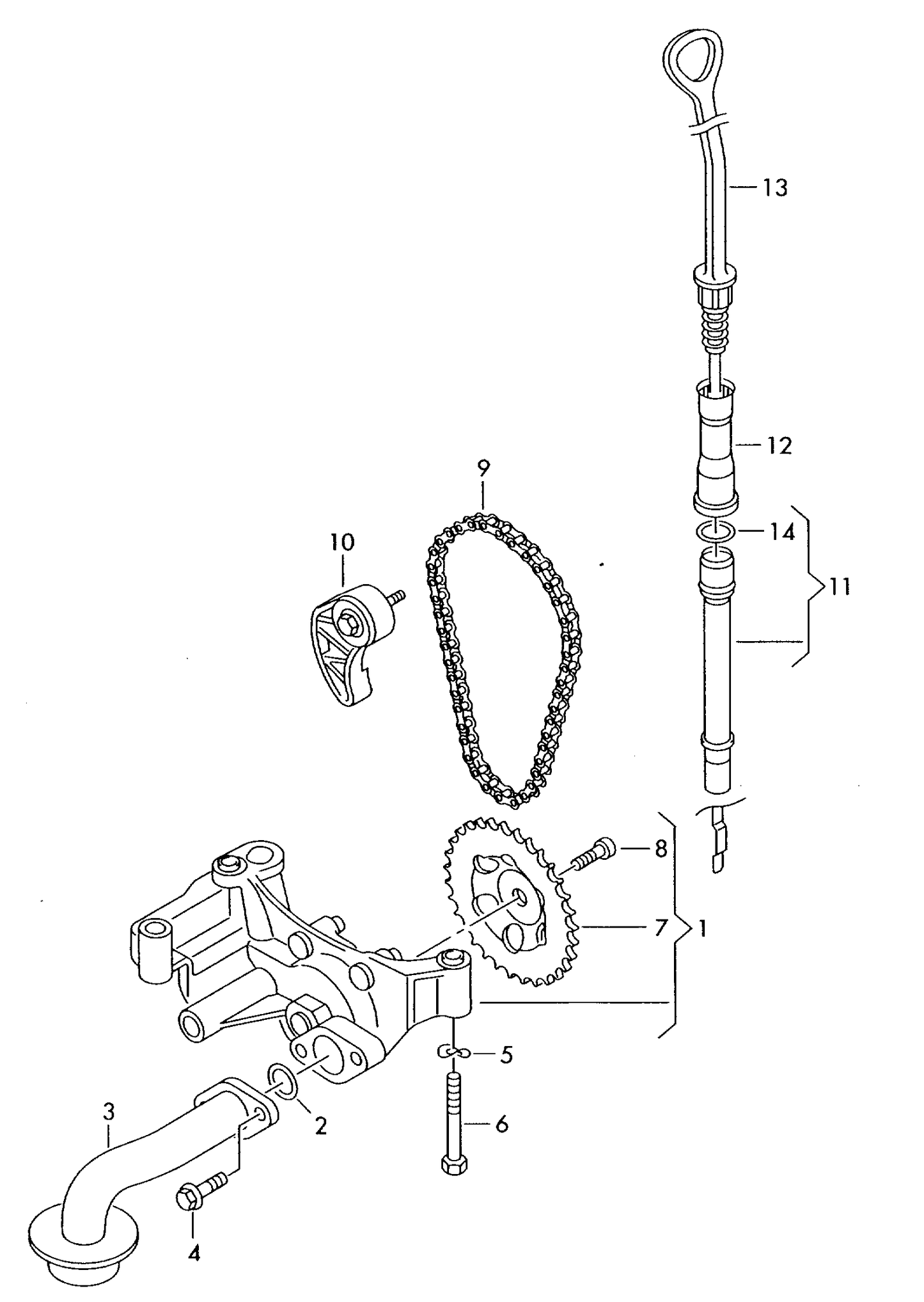 109301 Febi Oil Level Dipstick AWH,AYD,APH, AWV,AWU,AVC, AEH,AGN,AKL, AGU,ARZ