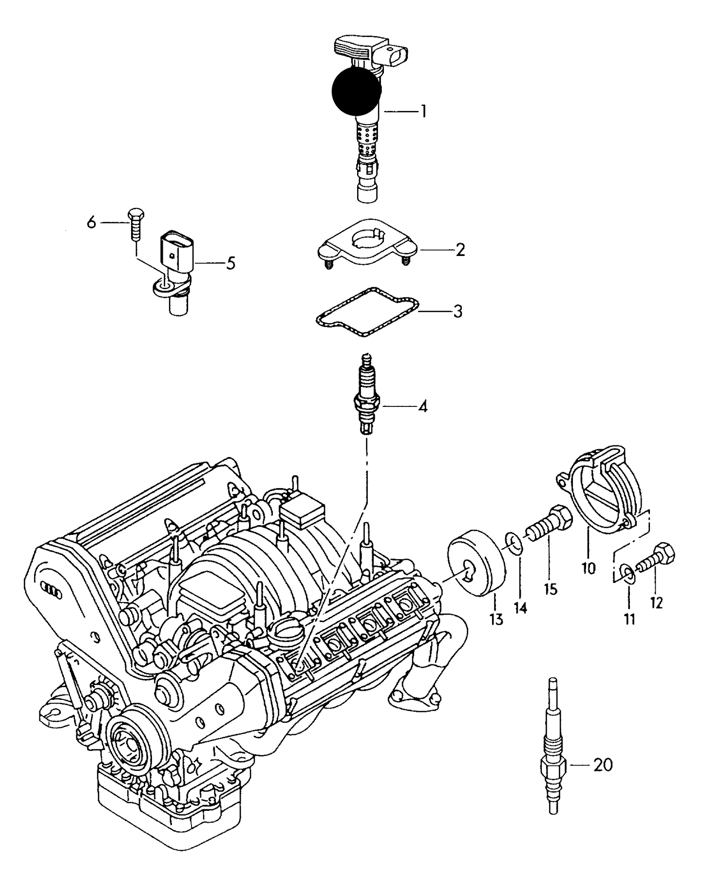 ZSE061 Beru Ignition Coil (Red top) VAG AUDI A6/A8/S4 3.7/4.2