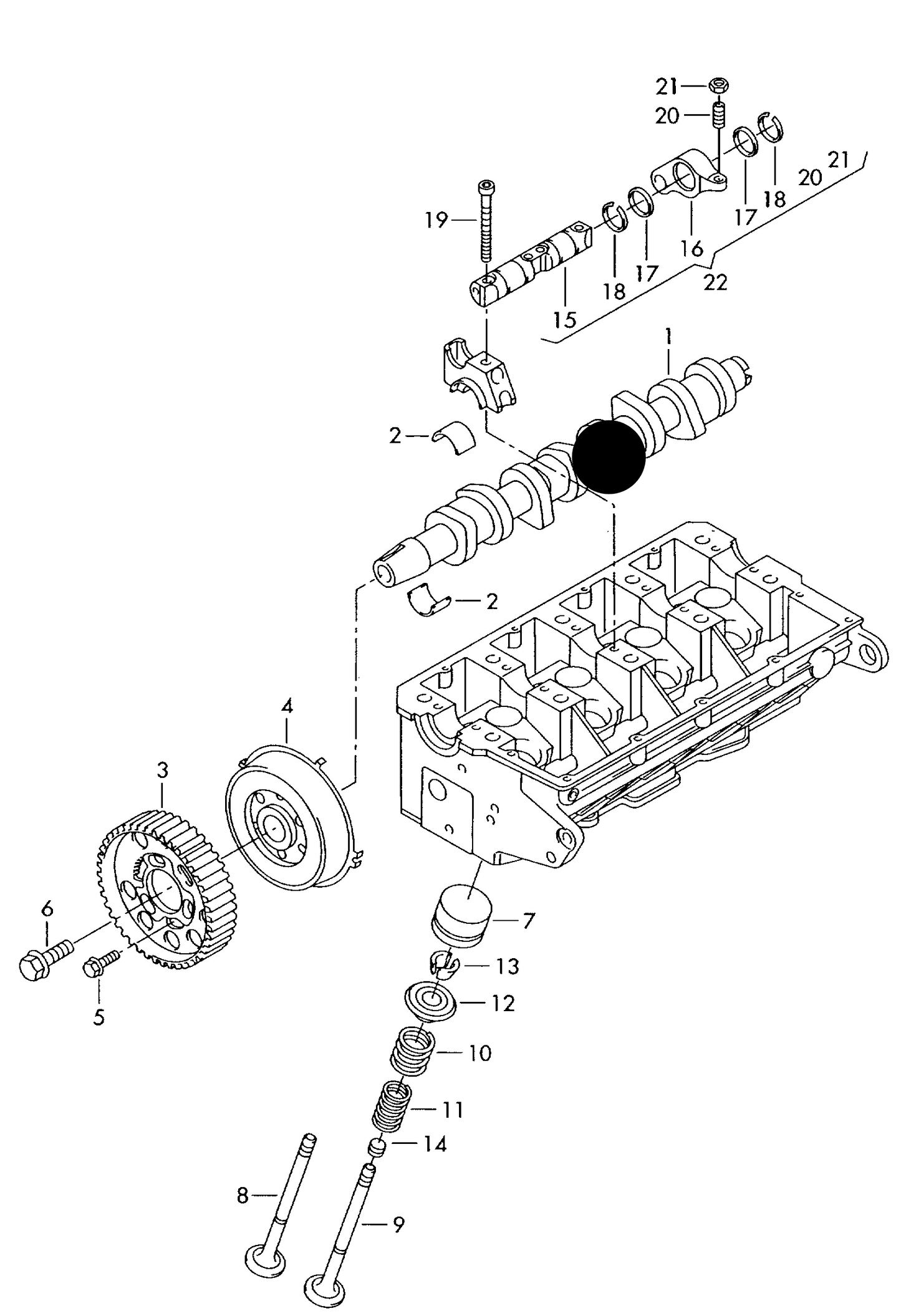 29852 Bilstein Camshaft Forged steel 'T5 AXB,AXC only /Caddy 2K BJB