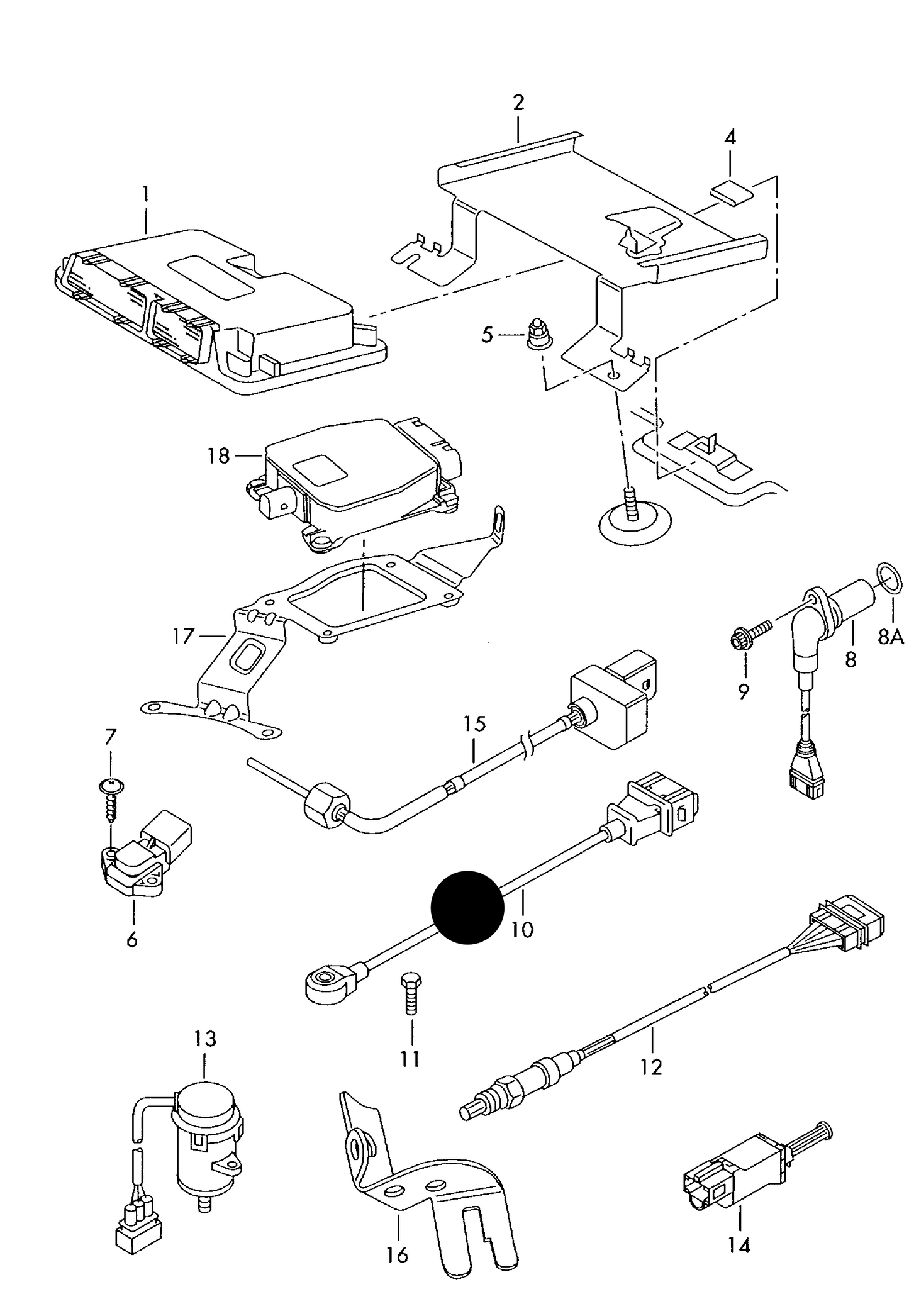 112099 knock sensor with wiring harness BDE 270mm
