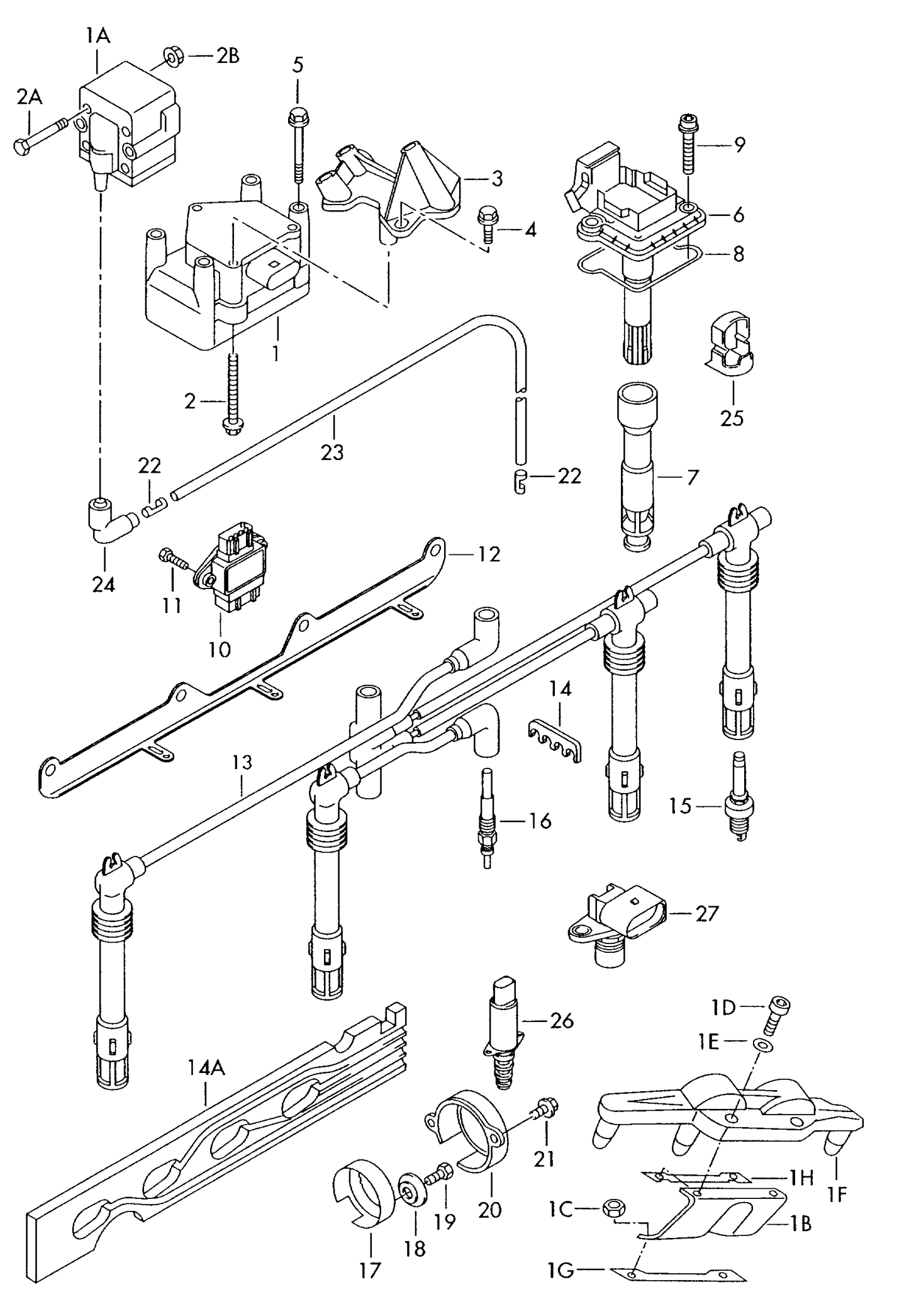 115020 Camshaft hall sensor 1.6 AVU,AYD only