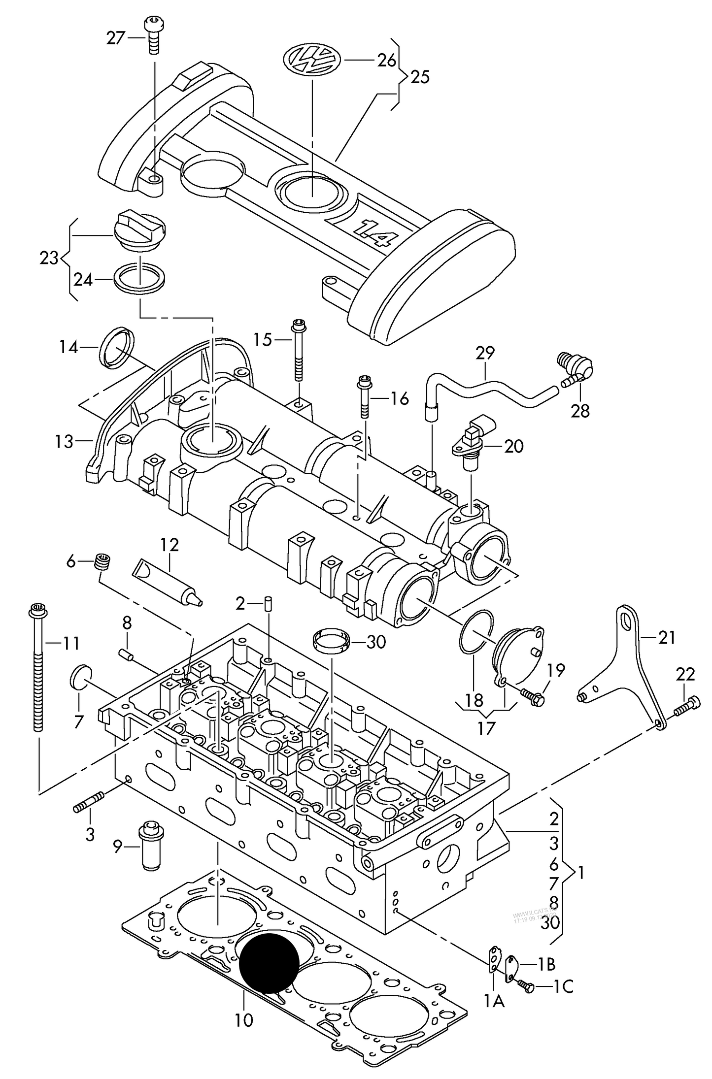 109357 Cylinder head gasket (metal) Thickness 0.64mm (77.5mm)