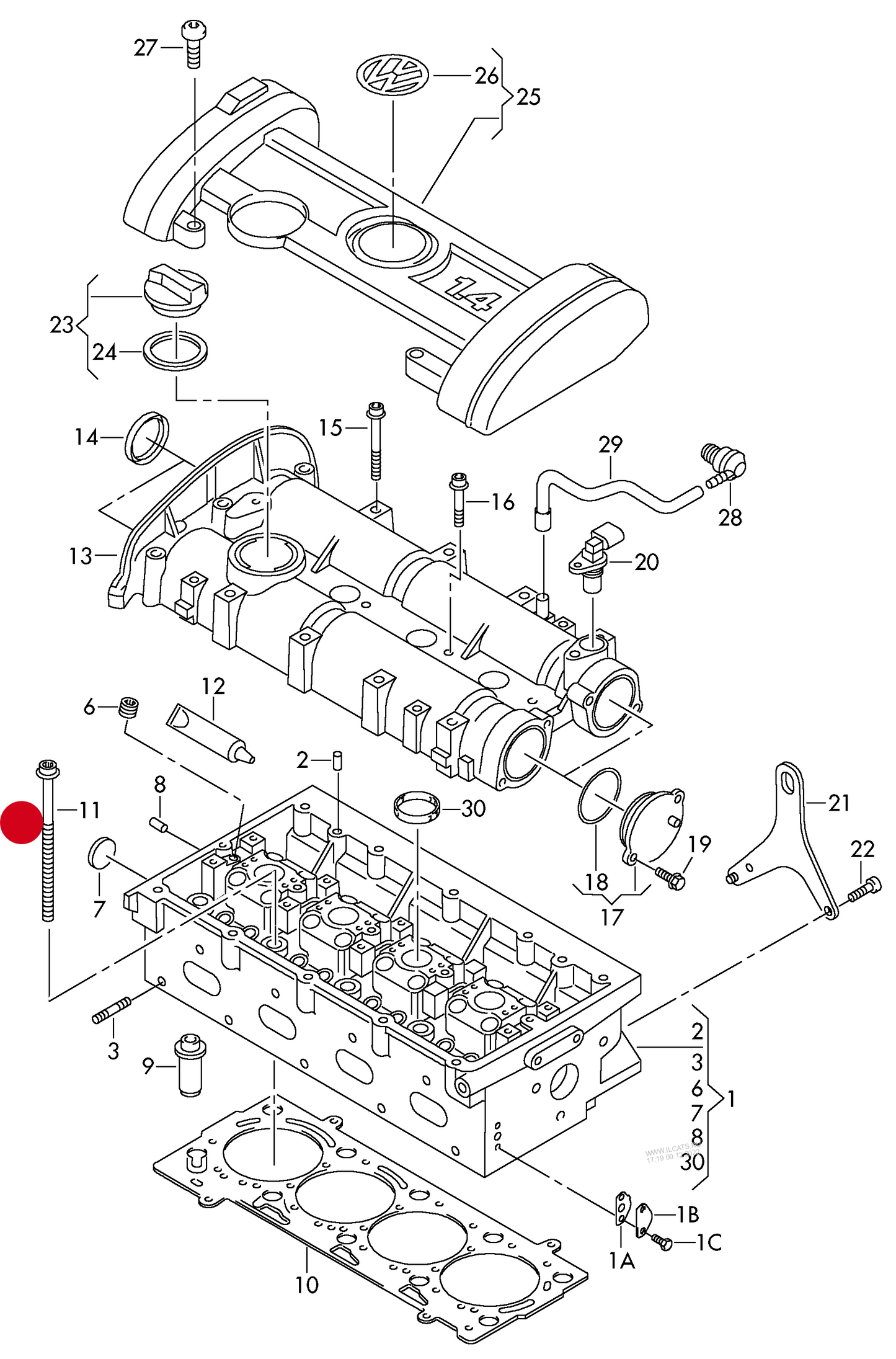 109548 FEBI socket head bolt with inner multipoint head M9X1,25X138 (10 fitted)