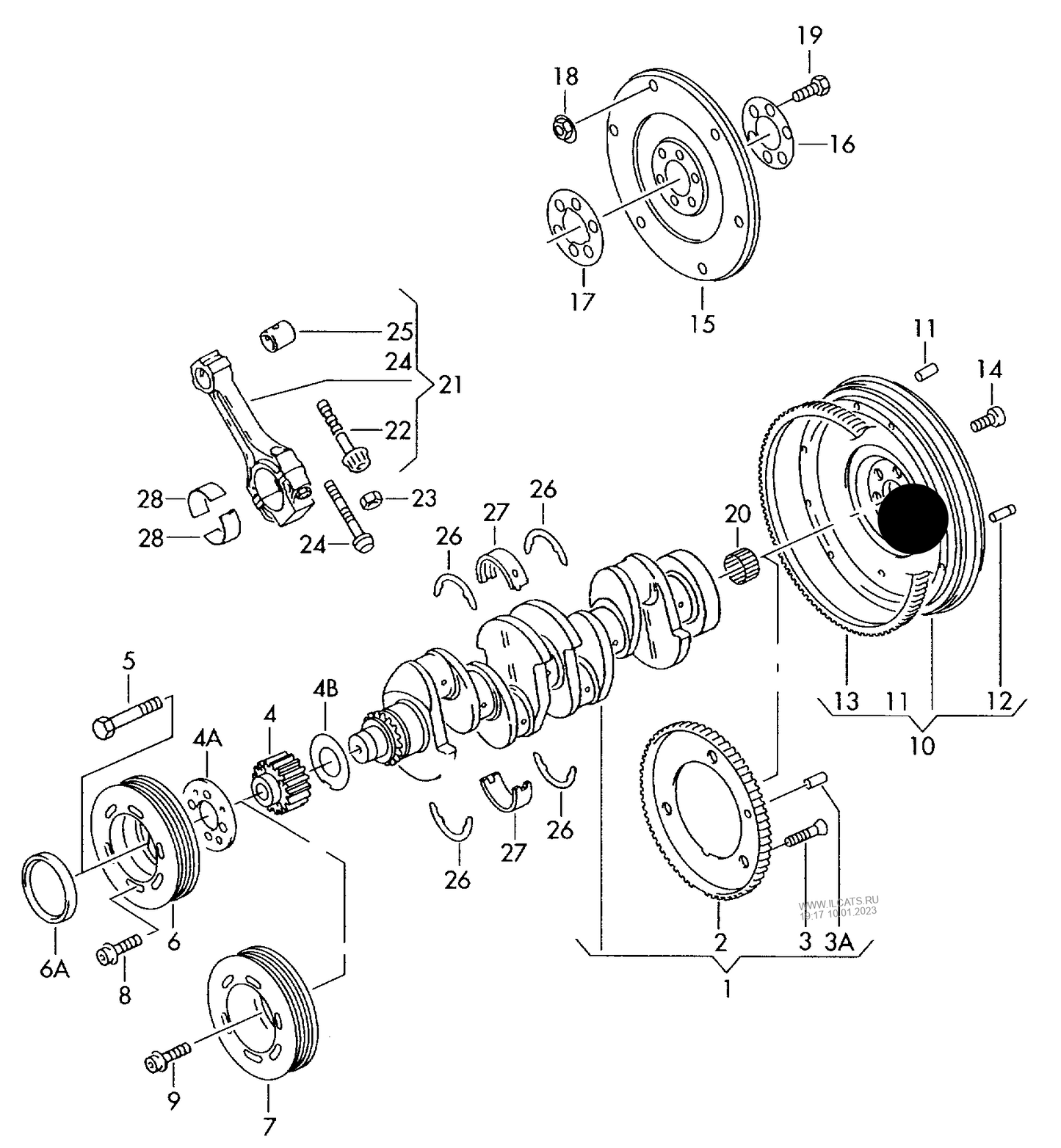 DMF0062 LUK/Sachs Dual mass flywheel 4-cylinder+ CDLC,CDLF 2.0 ltr.