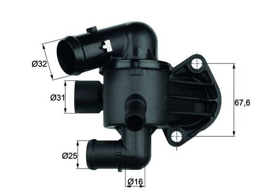 114852 Behr OE (Mahle) Coolant Thermostat & housing D - 03.08.2009>> 4-cylinder+ diesel eng.+ CBAA,CBAB, CBBB,CBBA 2.0 ltr.