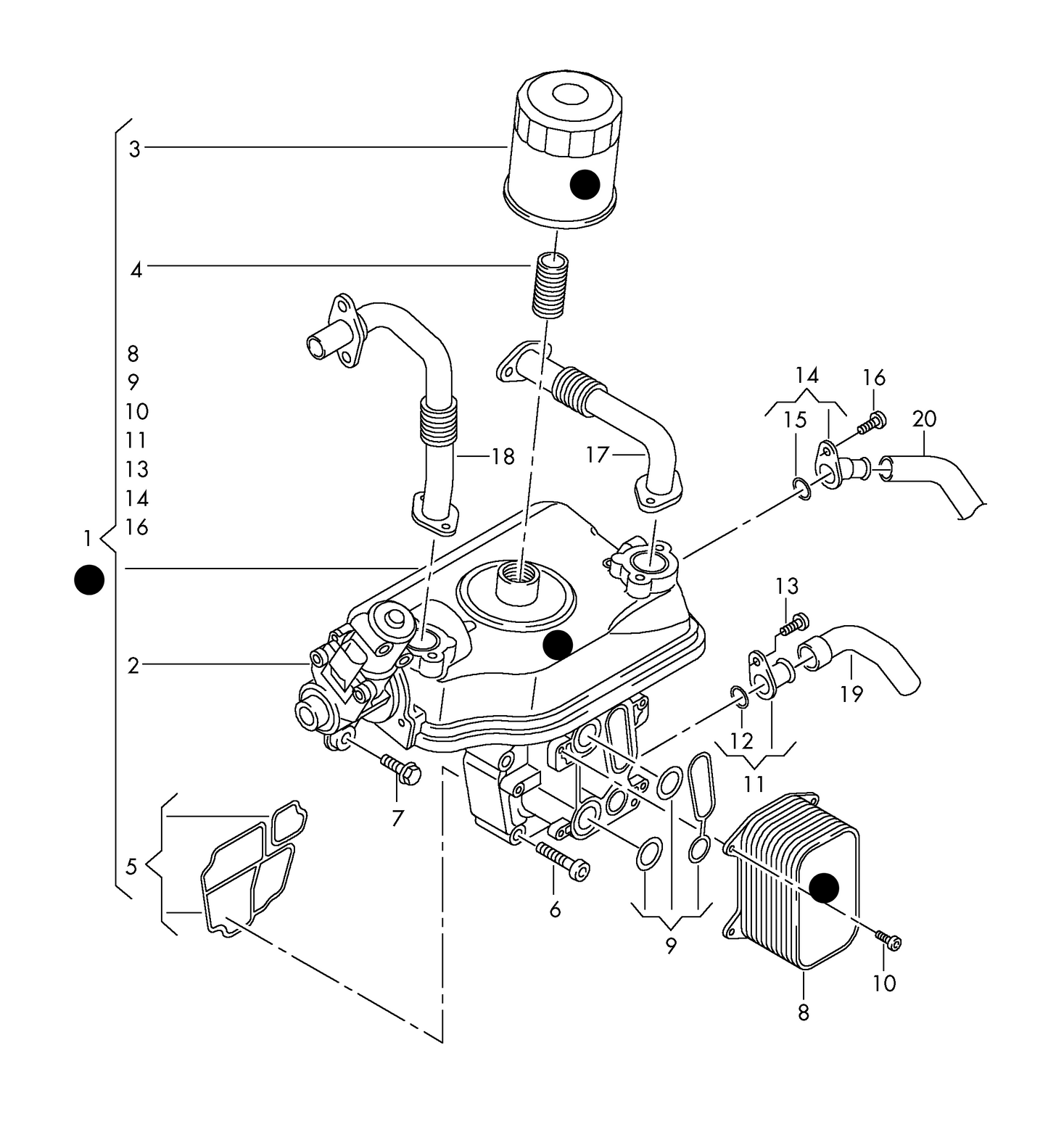 149847 Pierburg EGR Module with oil filter and oil cooler (No UK stocks-Please contact VWS 4 details)