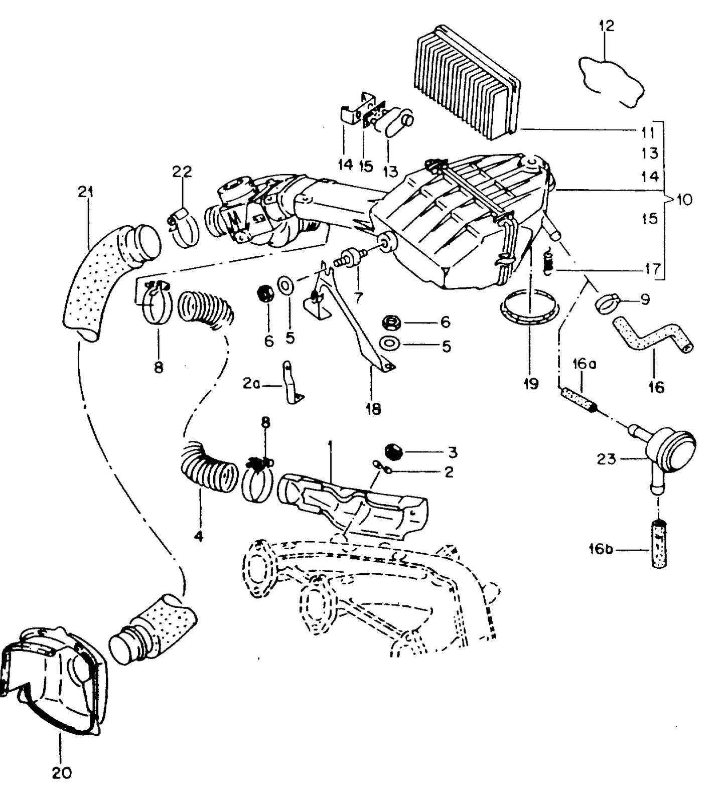 101037 Air Filter Early Carb Models ''Brick Type'' Golf mk2 1.6