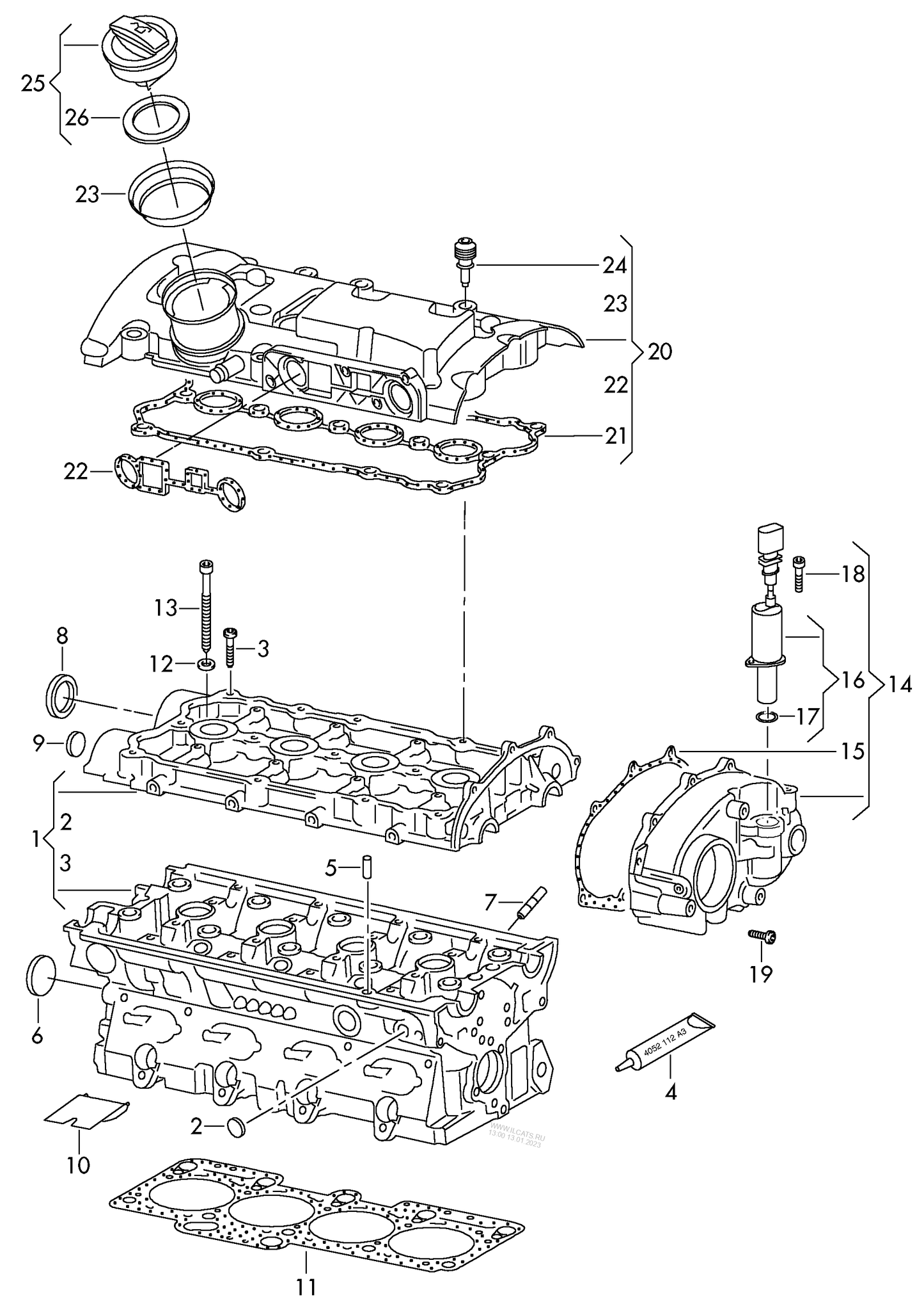 116491 Control Valve, camshaft adjustment 4-cylinder+ CDLC,CDLF 2.0 ltr.