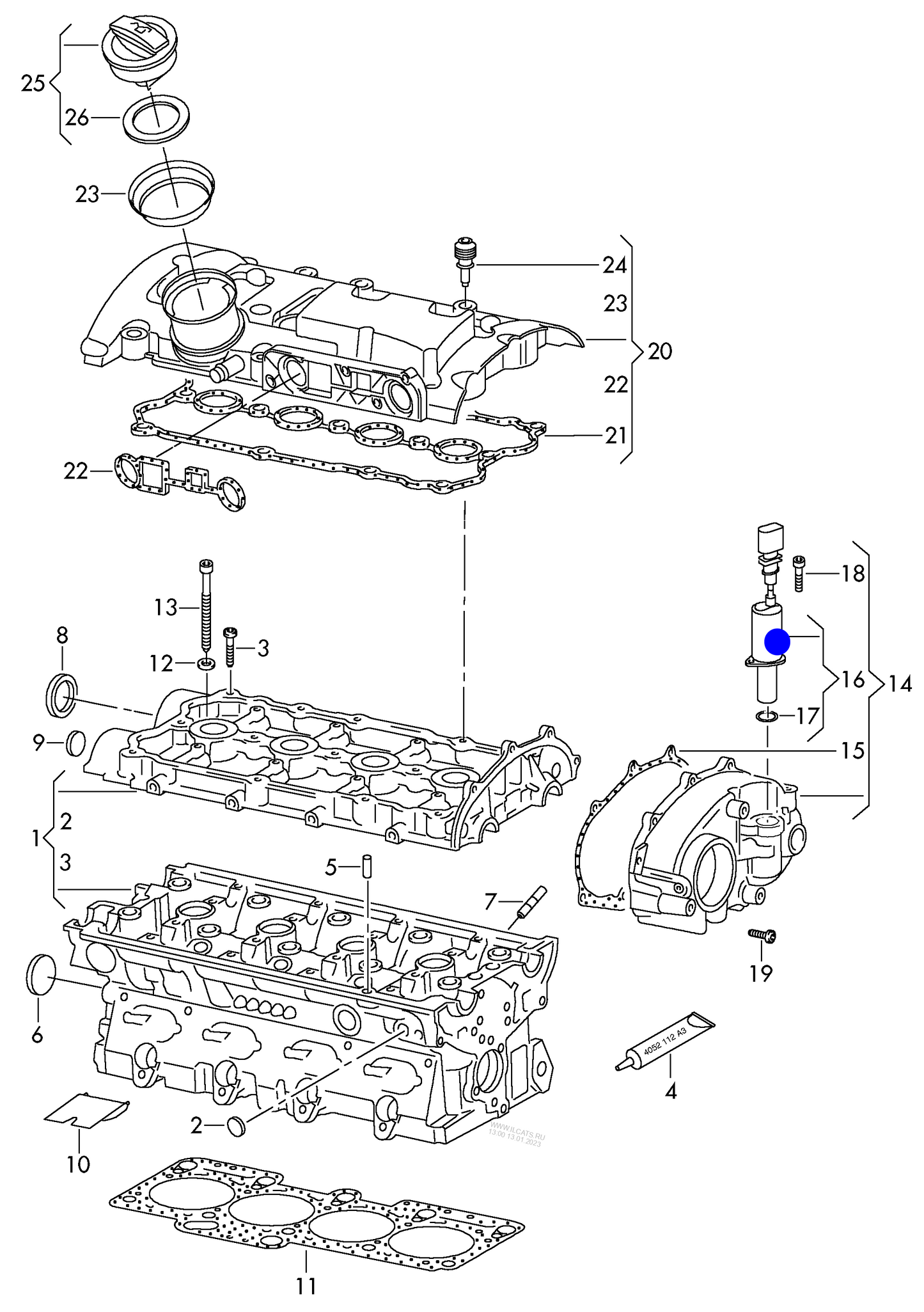 116491 Pierburg Camshaft adjustment Control valve 4-cylinder+ BWA,BPY,BYD, CDLC,CDLF 2.0 ltr.