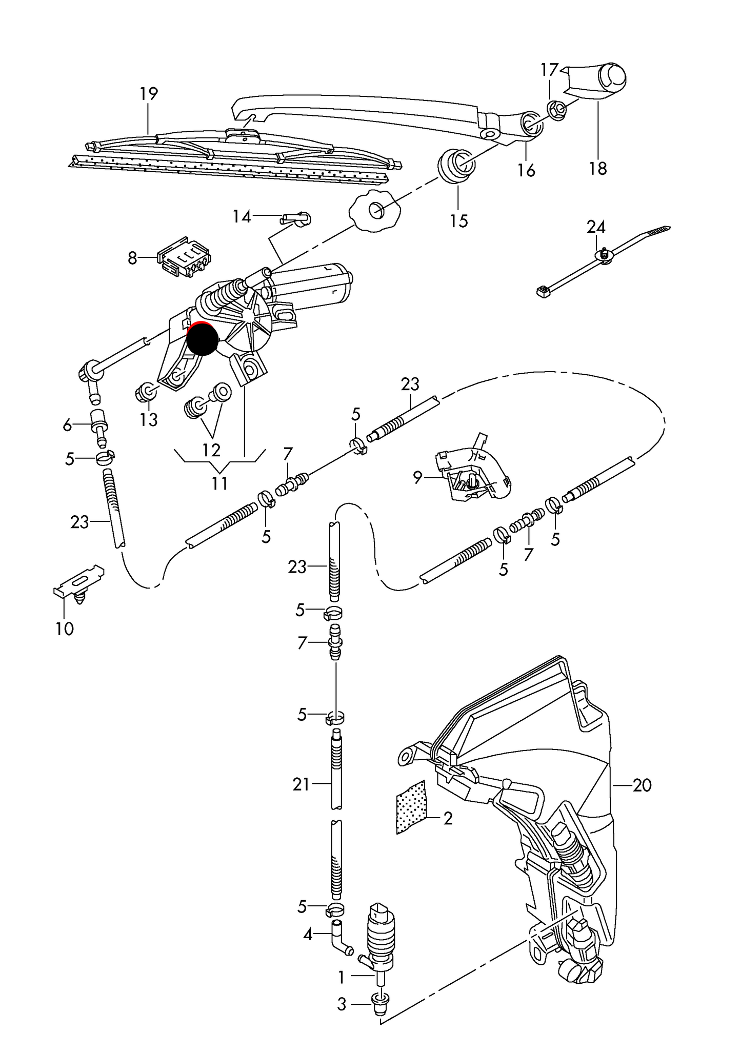 115836 OEM Rear Wiper Motor Audi A4 08>09 >> 8K-9-000 500*/Audi A6 4F all