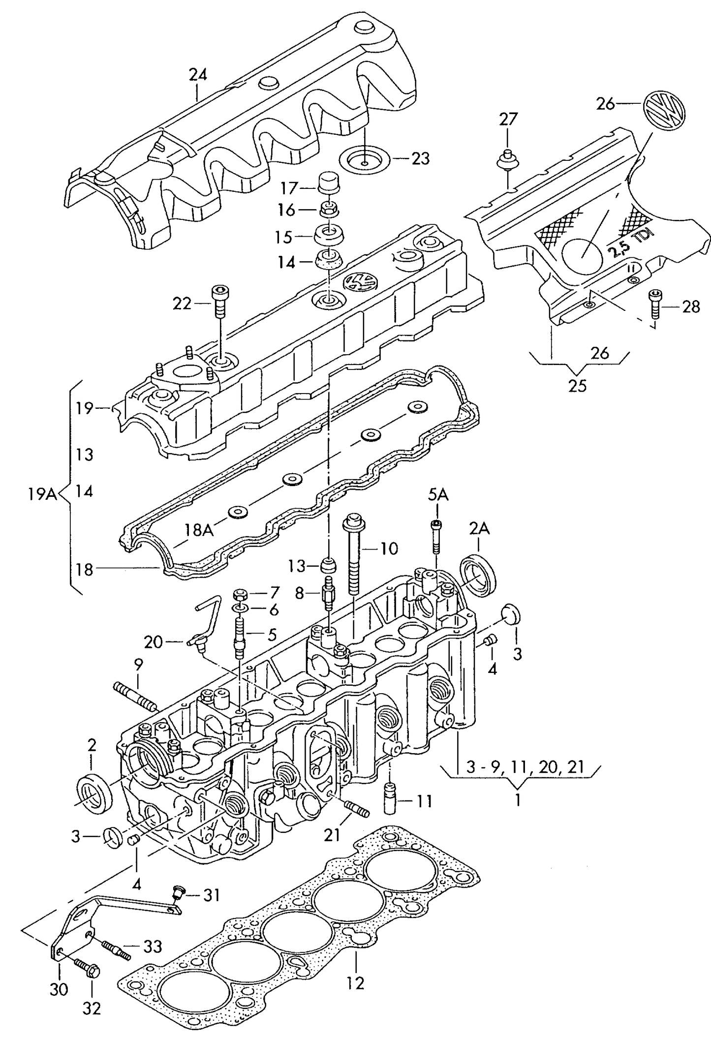 (18A) 128420 OE Quality Cyl head gasket set without HD gasket