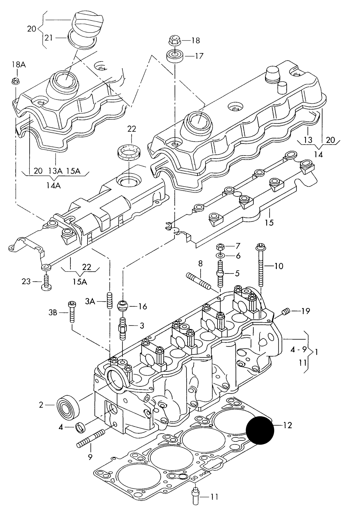 109406 Cylinder head gasket 2hole/notch
