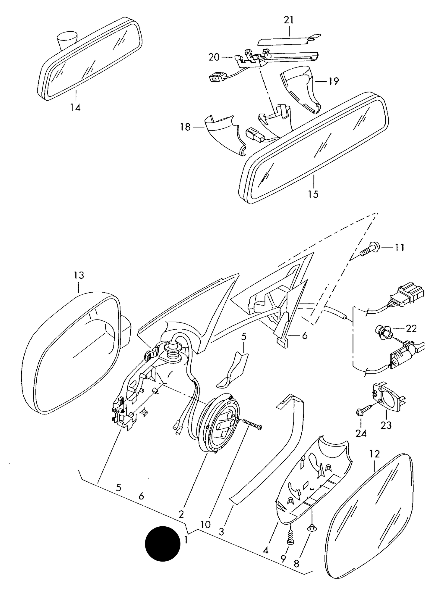 107916 Door Mirror-Right Electric Blue Tinted Glass Primed Cover