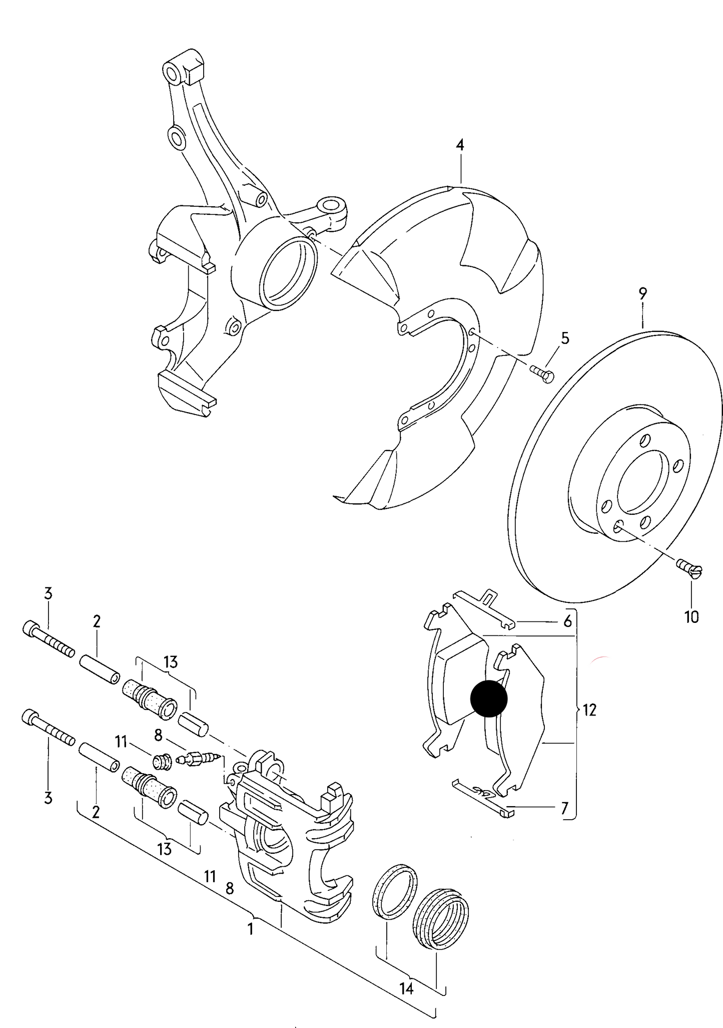 102842 Front Brake Pad Set vag 1.0-1.4 >90